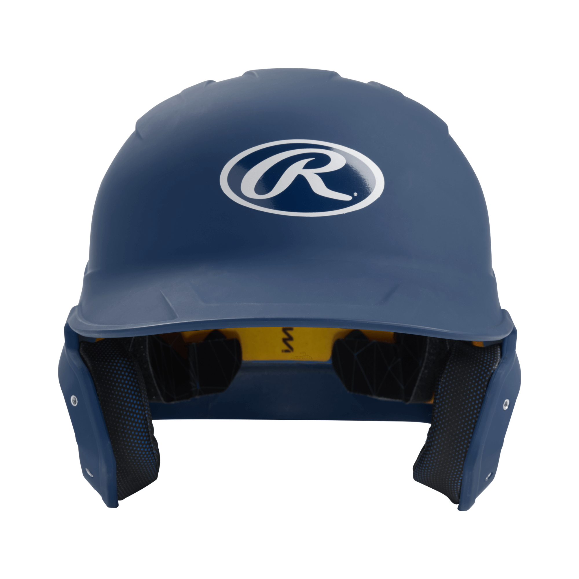 Rawlings Mach Batting Helmet for seniors in navy blue, featuring protective design and logo, size 6 7/8" - 7 5/8".