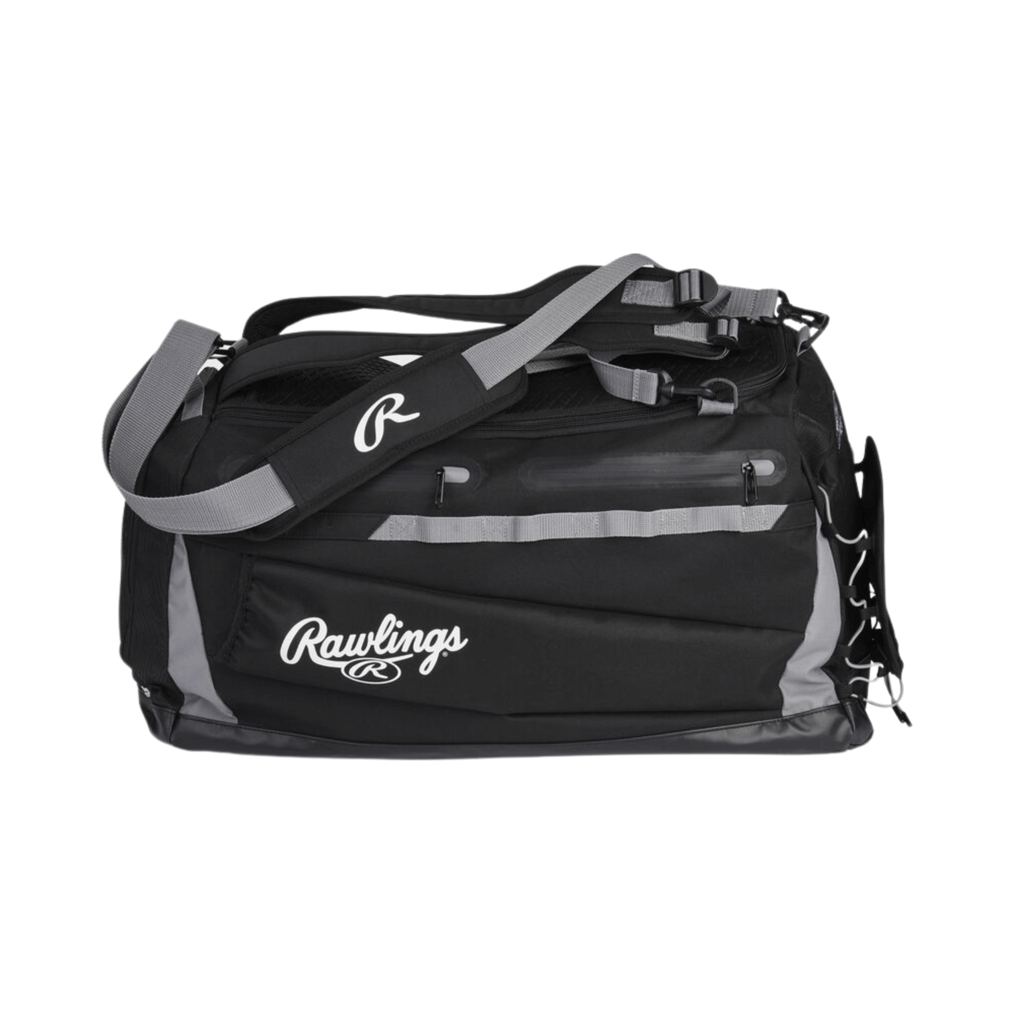 Rawlings MACH Duffle Bag with bat storage sleeves and cleat/shoe compartment
