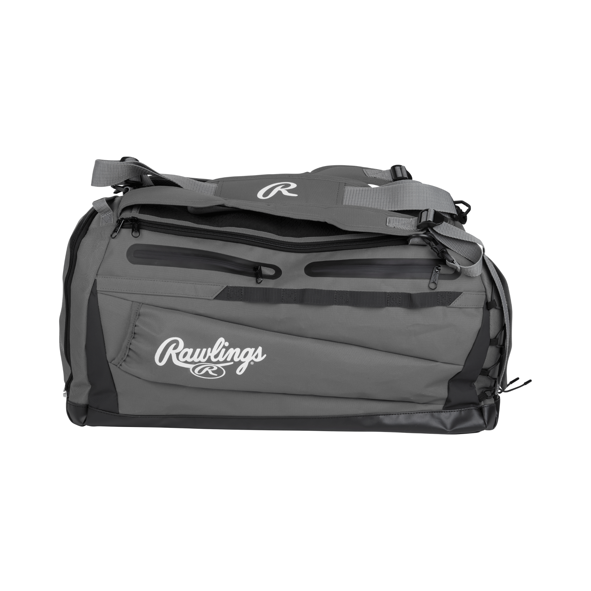 Rawlings MACH Duffle Bag with bat storage sleeves and cleat/shoe compartment