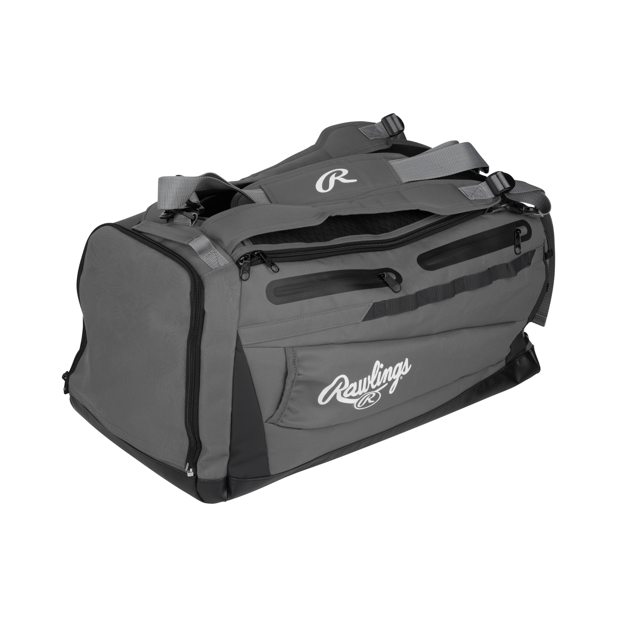 Rawlings MACH Duffle Bag with bat storage sleeves and cleat/shoe compartment