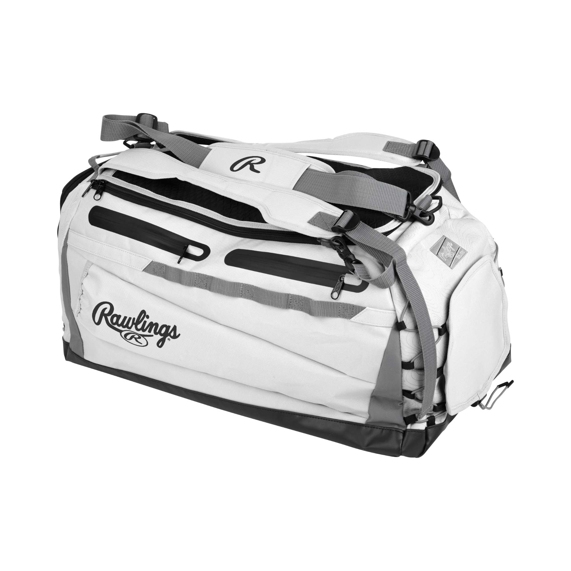 Rawlings MACH Duffle Bag with bat storage sleeves and cleat/shoe compartment