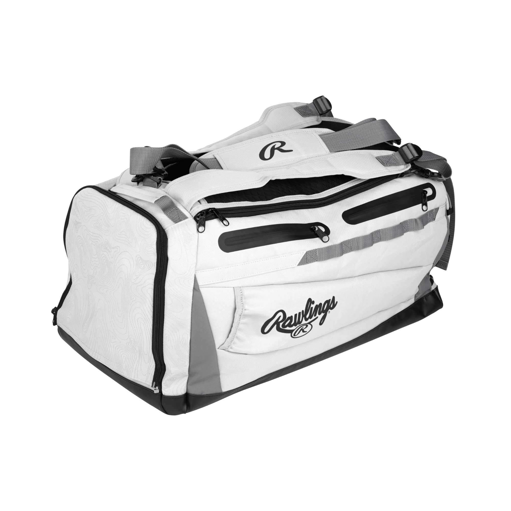 Rawlings MACH Duffle Bag with bat storage sleeves and cleat/shoe compartment