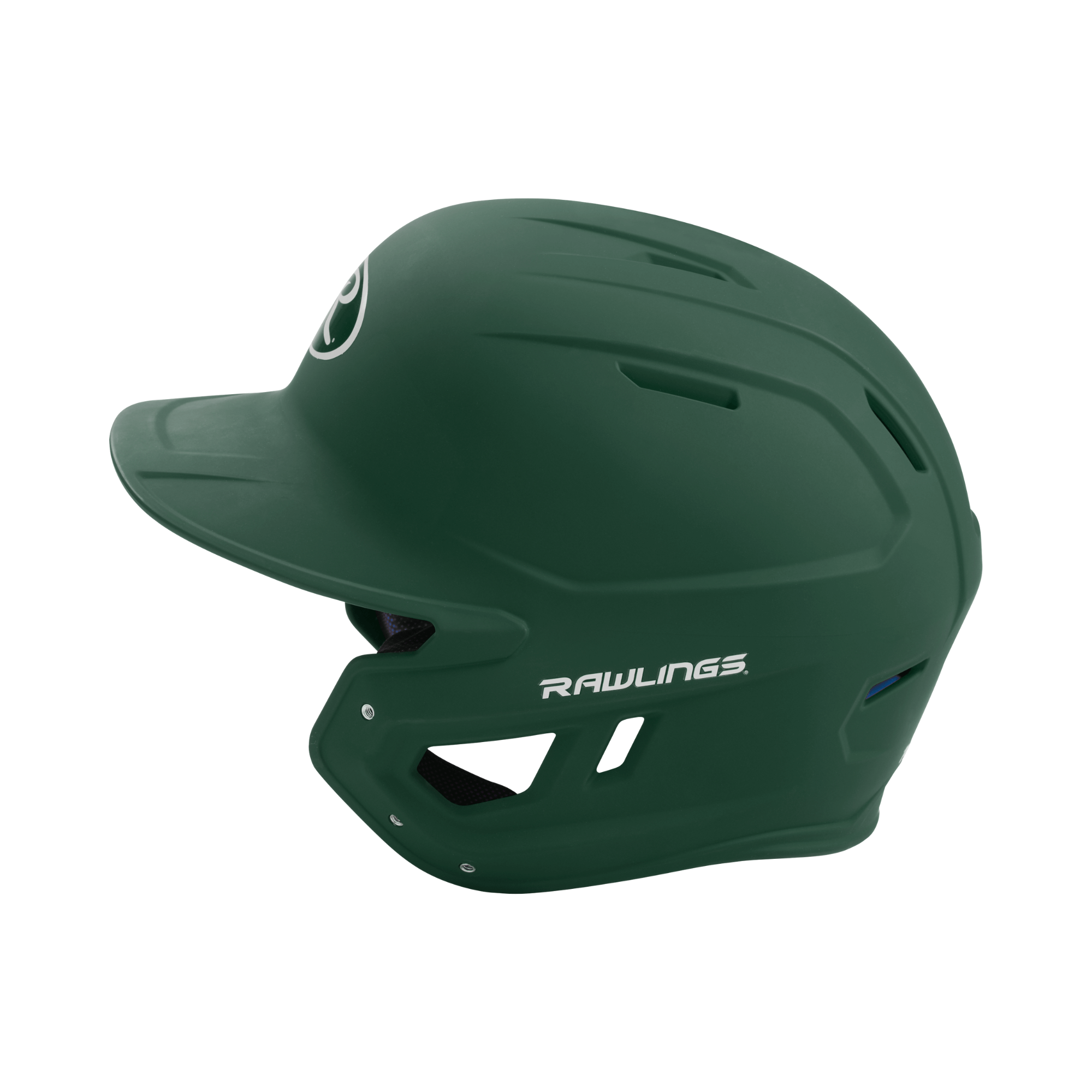 Rawlings Mach Batting Helmet in green for senior players, designed for high-speed protection and performance.