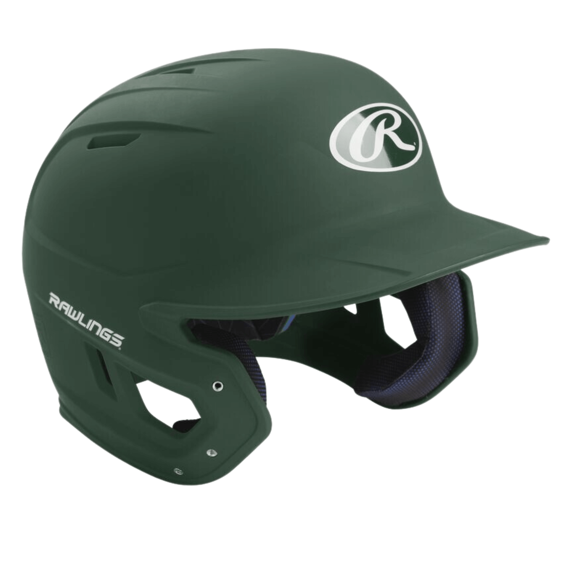 Rawlings MACH junior batting helmet in green, featuring IMPAX foam technology for comfort and ventilation.