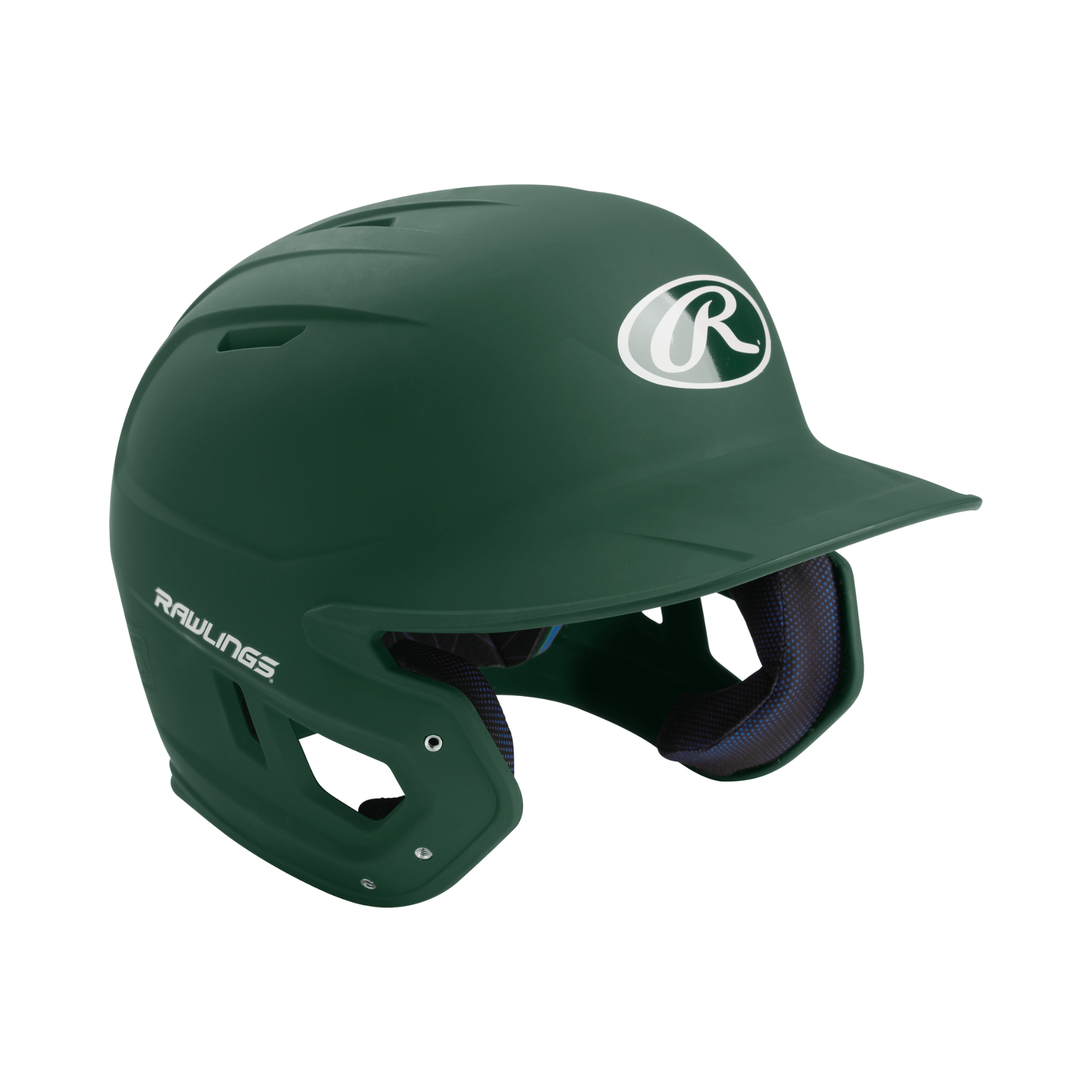 Rawlings Mach senior batting helmet in green, designed for optimal protection and performance in baseball games.