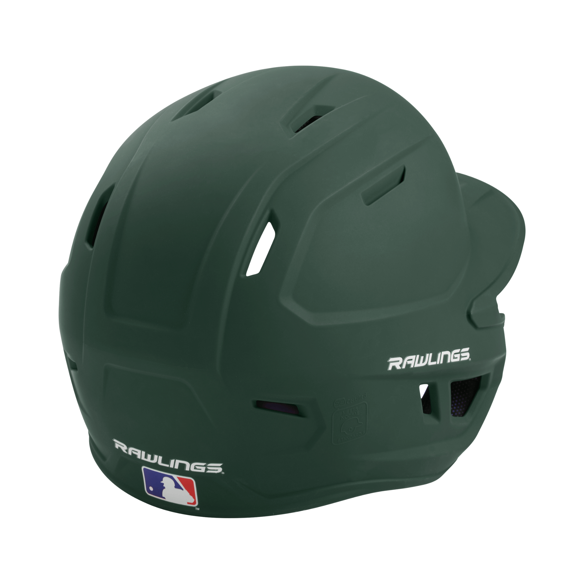 Rawlings Mach Senior Batting Helmet in green, designed for high-performance protection in baseball.