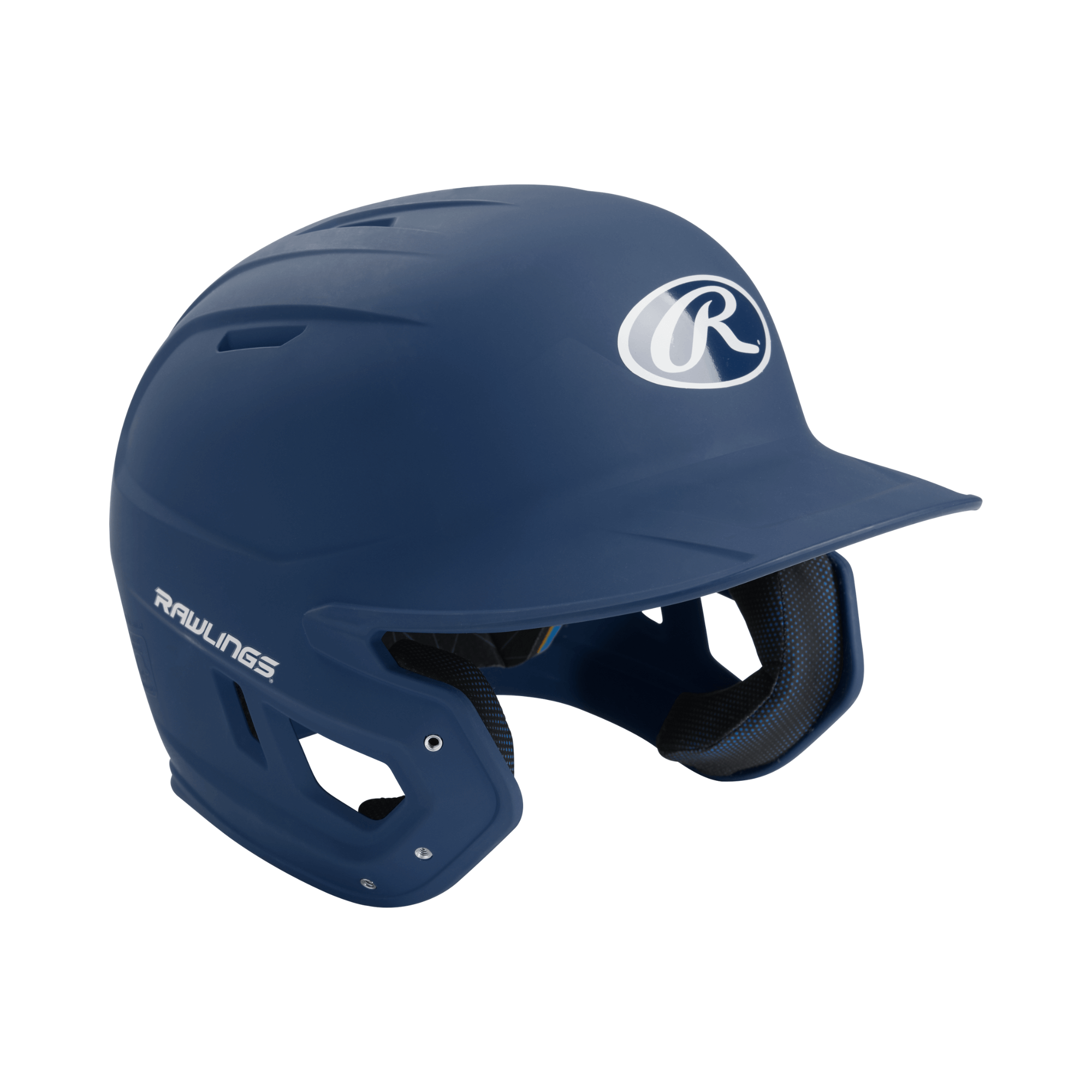 Rawlings Mach Senior Batting Helmet in navy blue, designed for enhanced protection and performance for serious players.