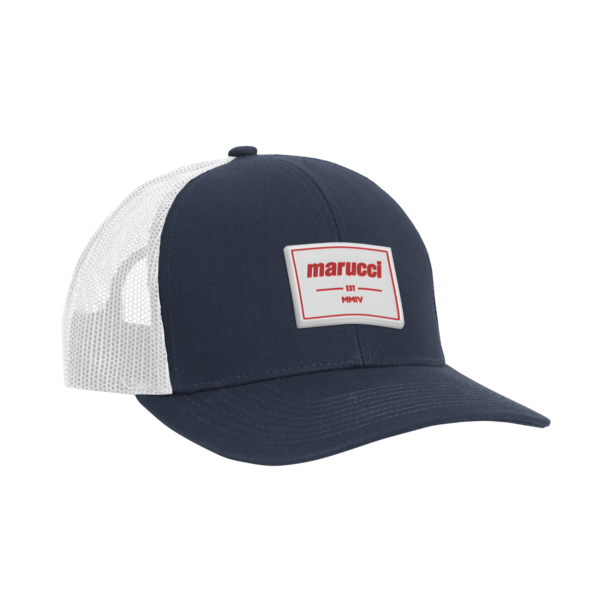 Marucci Established Patch Trucker Snapback Hat Navy/White