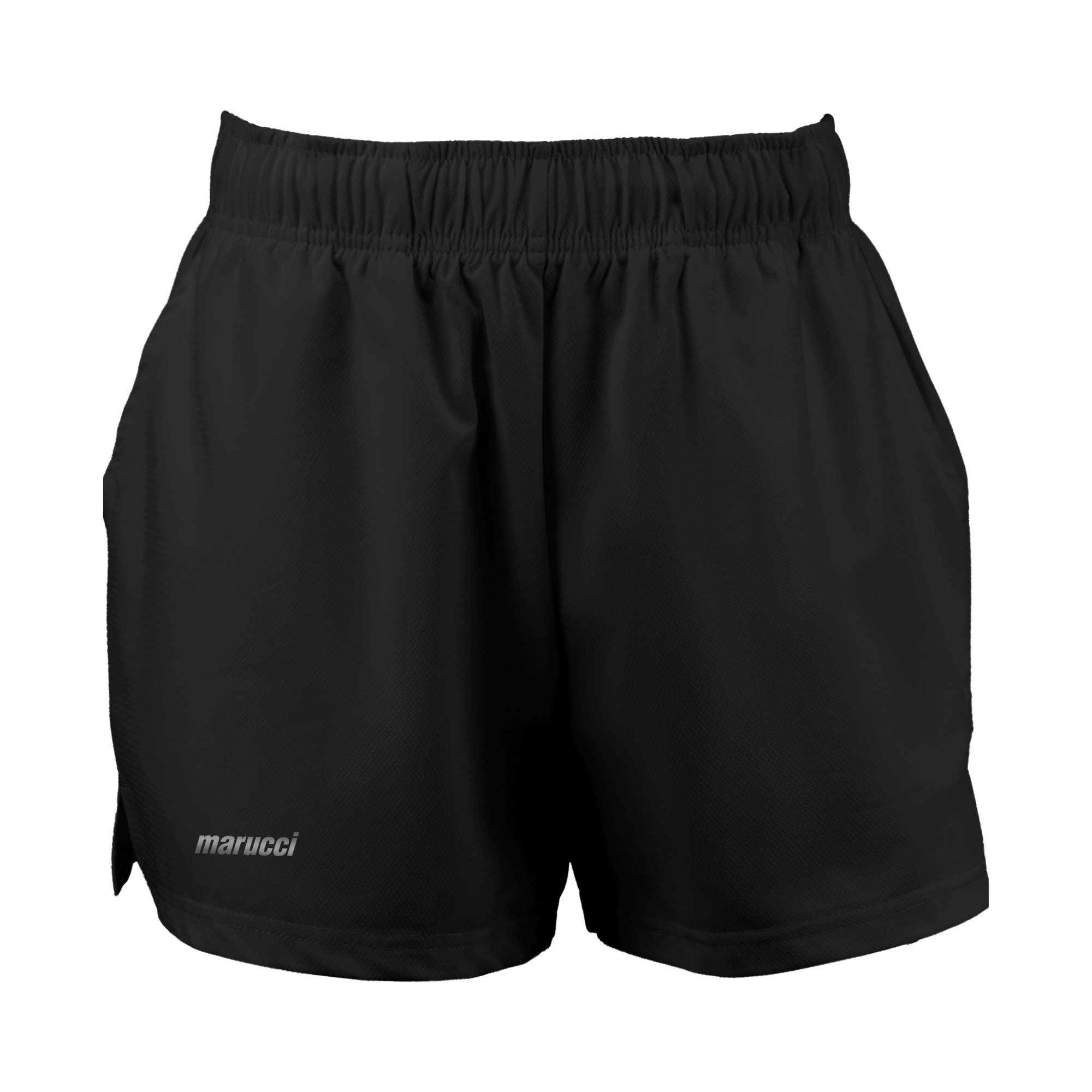 Marucci Womens Rival Training Shorts Black Ultra-lightweight with inner lining and two side pockets.