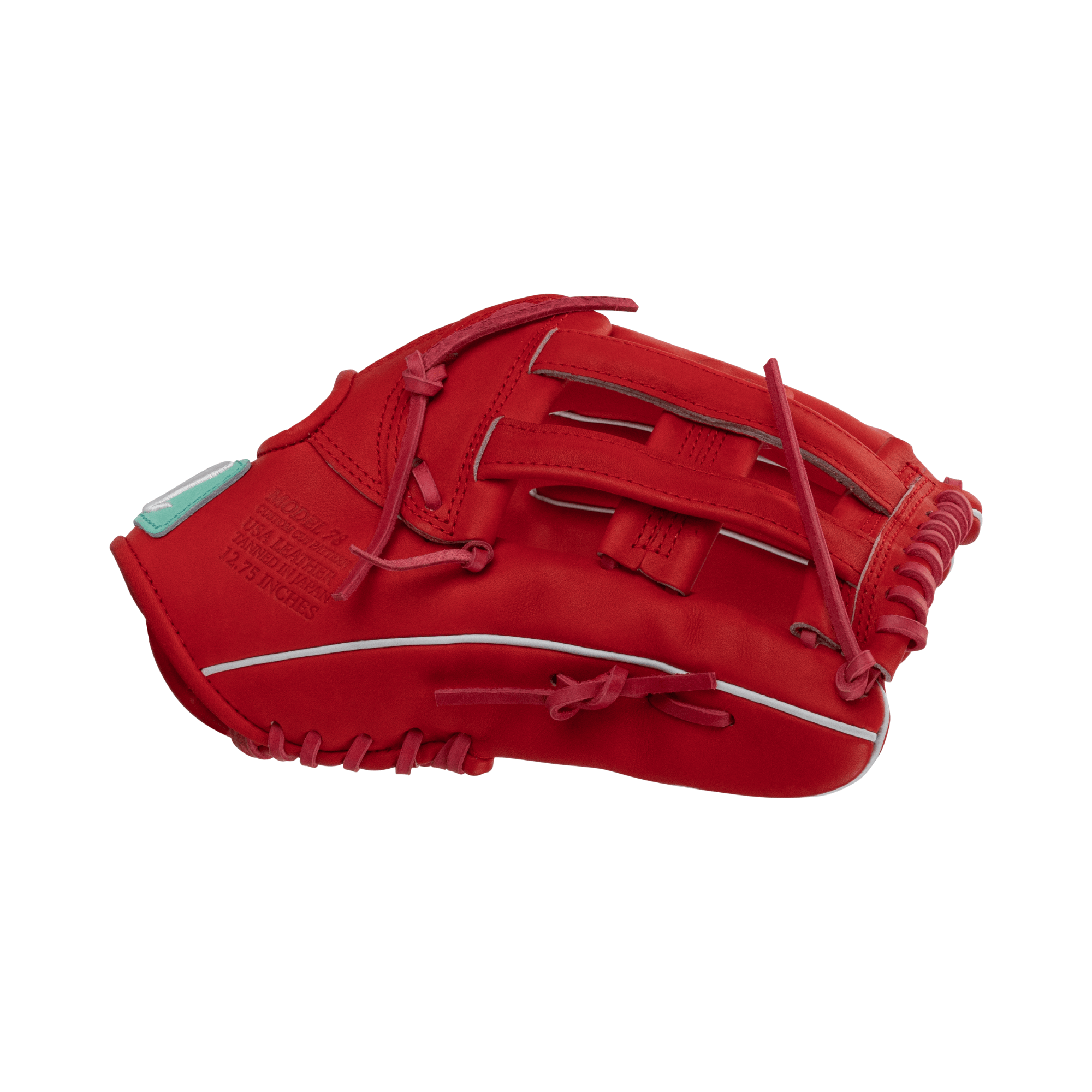 Marucci Capitol M Type 78R3 12.75" Red H WEB glove showcasing premium Japanese tanned leather and cushioned thumb support.