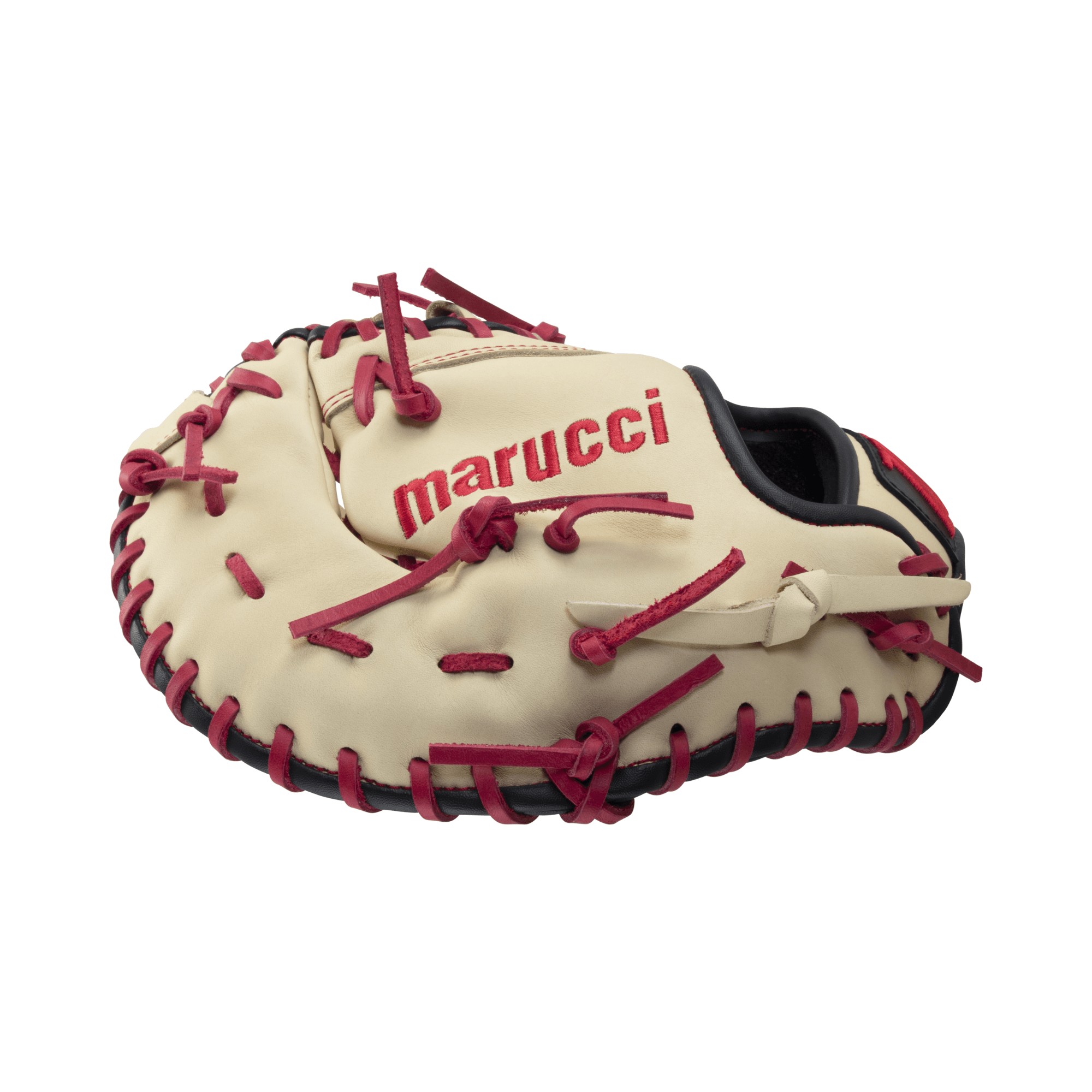 Marucci Oxbow M Type 38S1 12.75 First Base Mitt LHT, full-grain cowhide leather, deep shape.