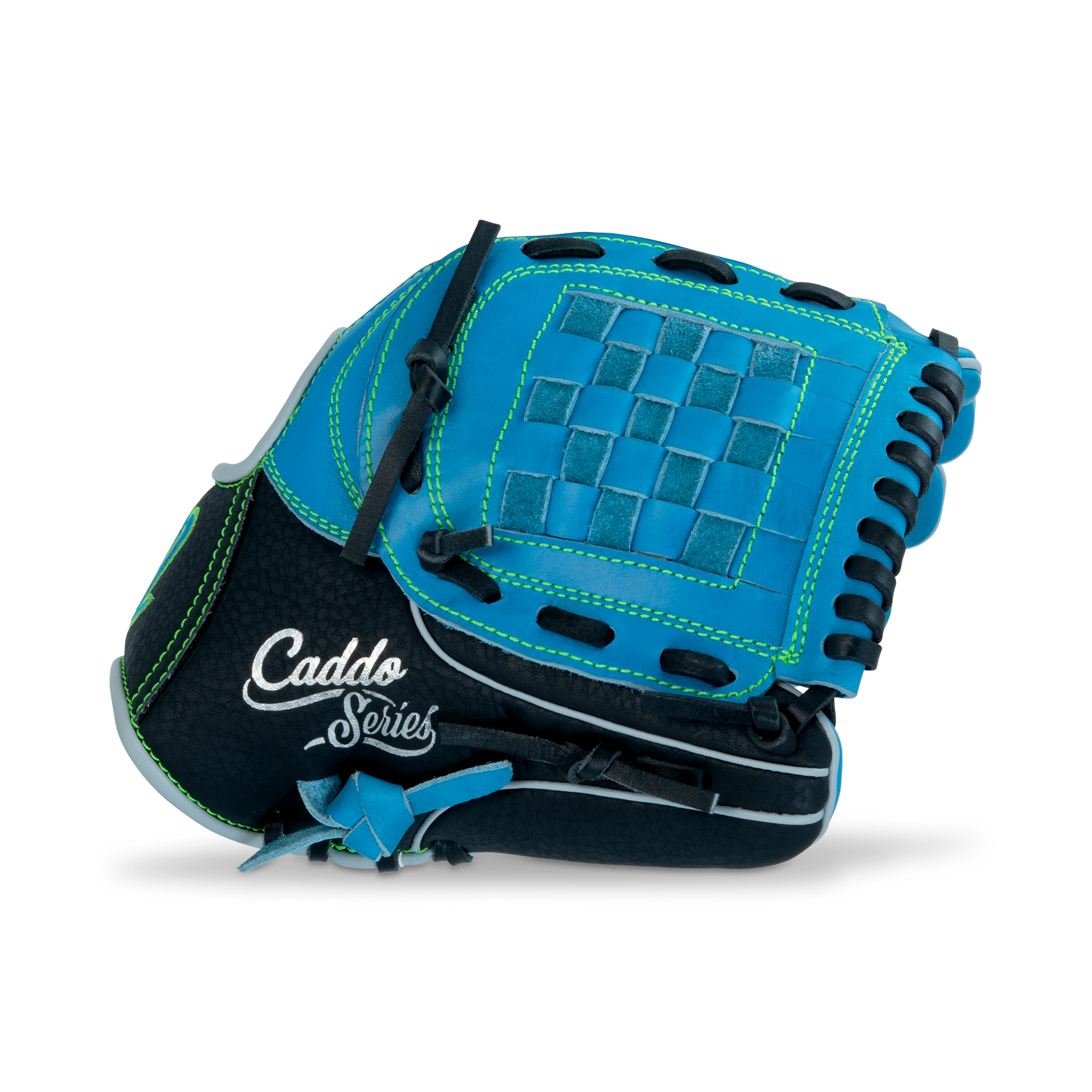 Thumb close-up of Marucci Caddo Series V3 Baseball Glove 10.50” Basket Web LHT with adjustable thumb loop.