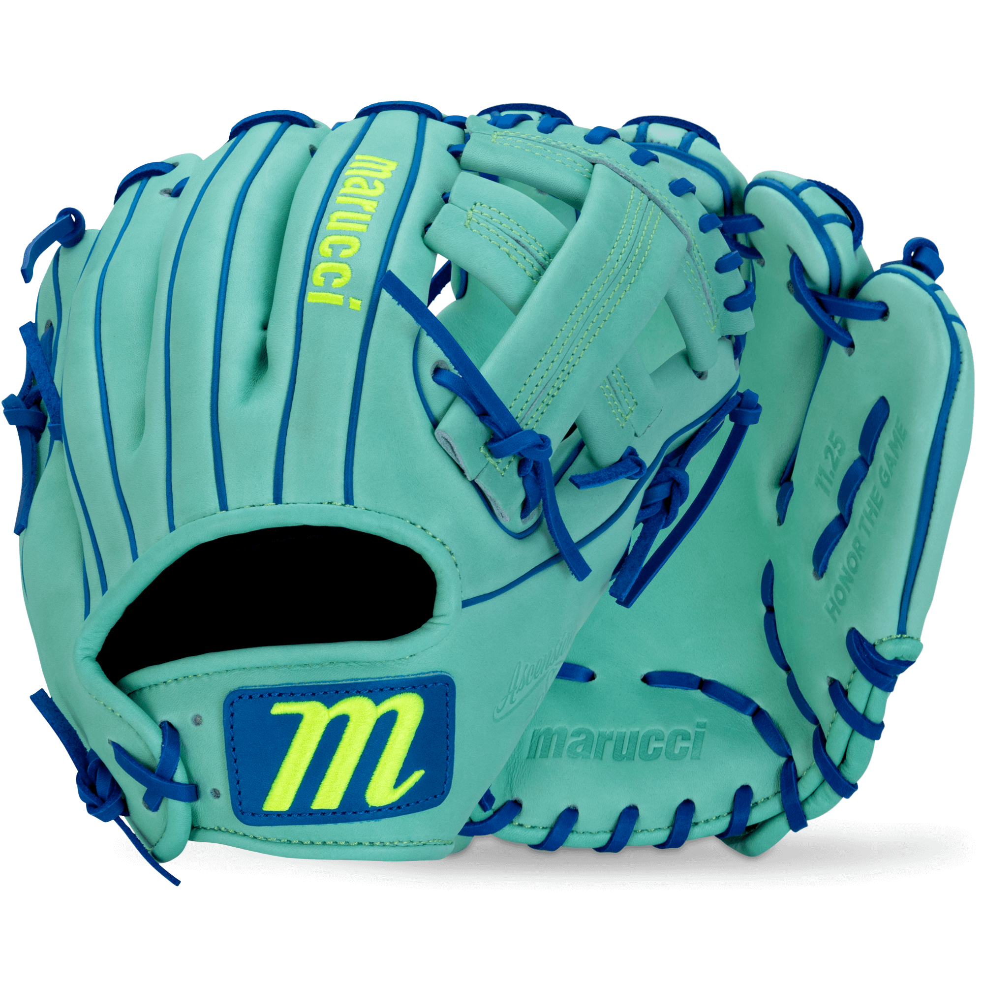 Marucci Ascension Series V4 42A4 Baseball Glove 11.25 front and back view.