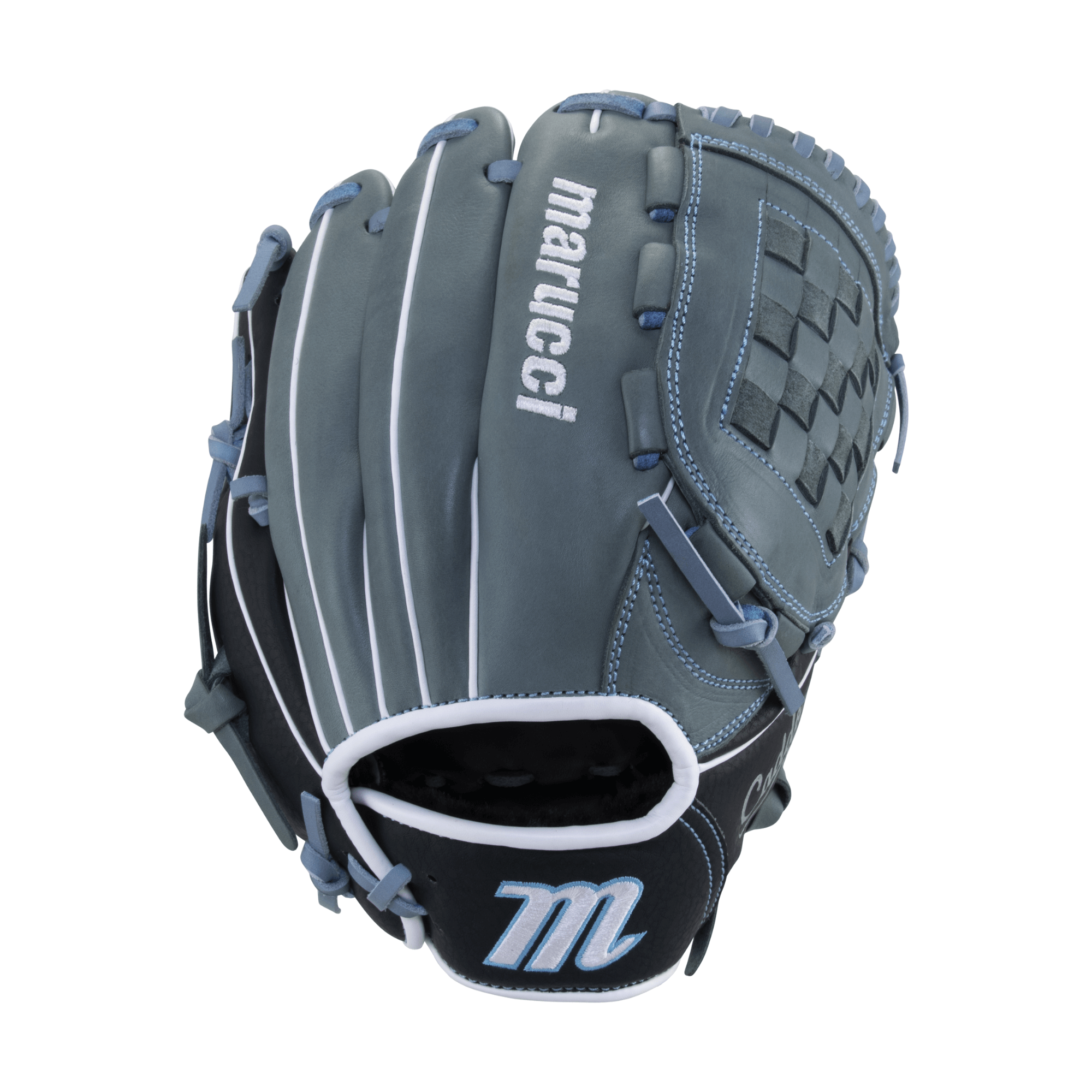 Marucci Caddo Fastpitch 11.5 LHT glove, full-grain cowhide leather, medium depth, reinforced lightweight panels.