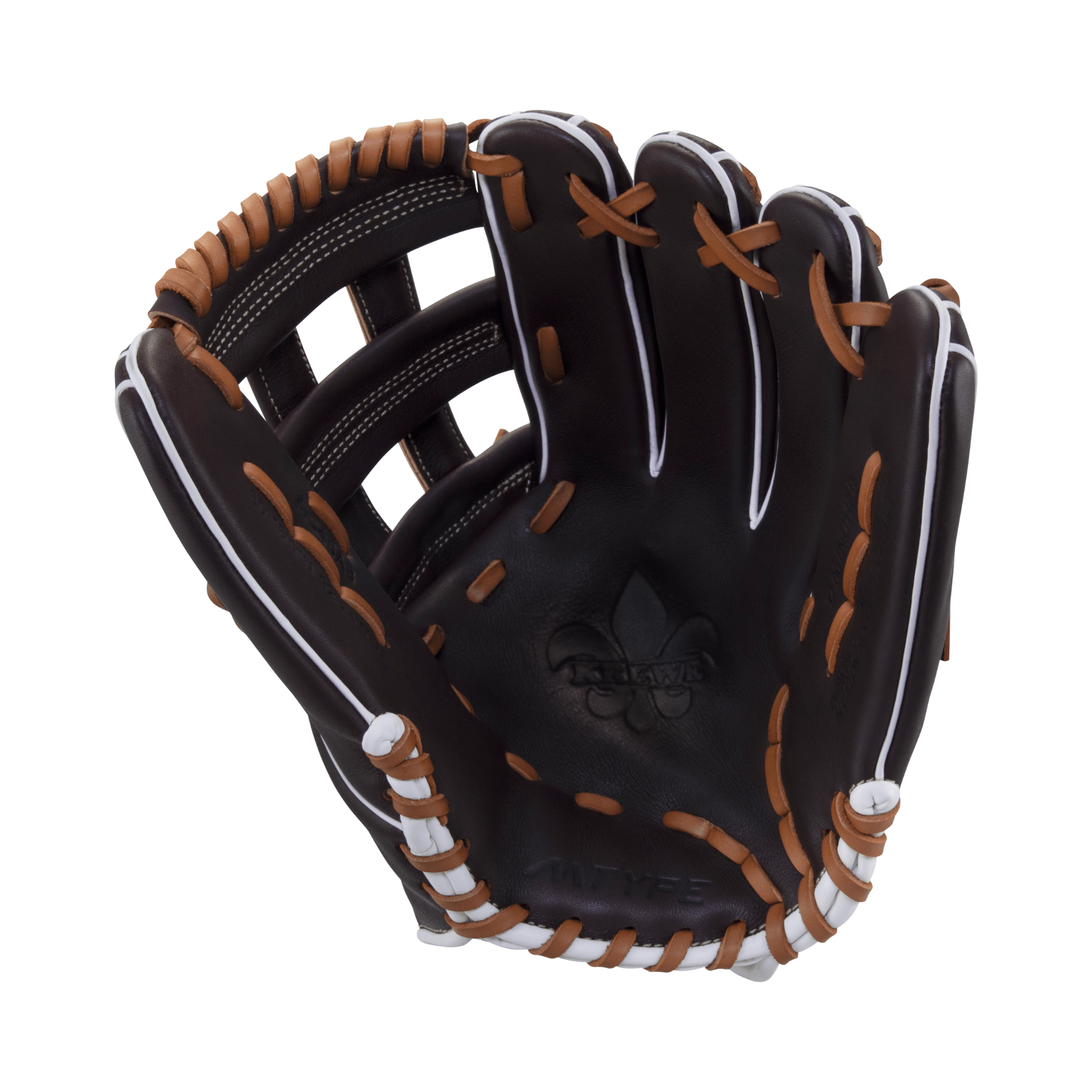 Marucci Krewe M Type 45A3 12 inch H Web RHT baseball glove, dual wide shape, medium depth.