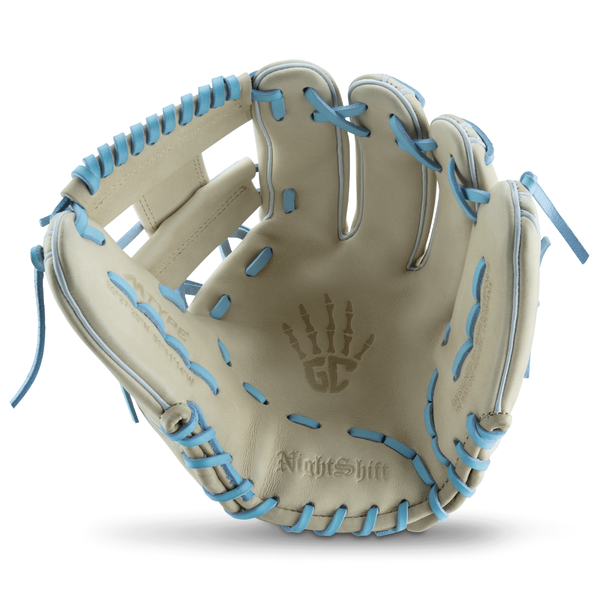 Marucci Nightshift Funhouse 11.5” glove featuring premium leather and a dual wide fit for optimum comfort and performance.