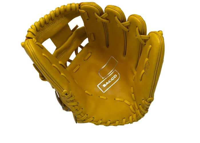 Palm View of Sacco Ultra Premium Steer Hide I-Web Glove 11.5 Inch - Medallion and Sacco Blue