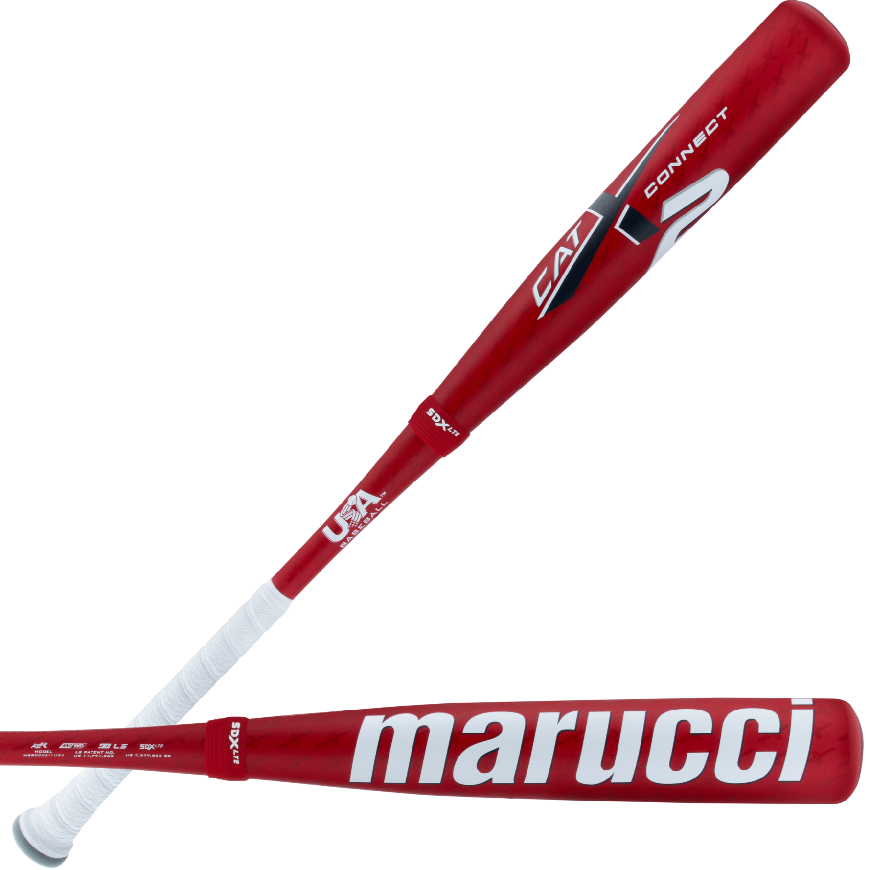 Marucci CATX2 Connect USA baseball bat (-11) showcasing anti-vibration technology for enhanced performance and comfort.