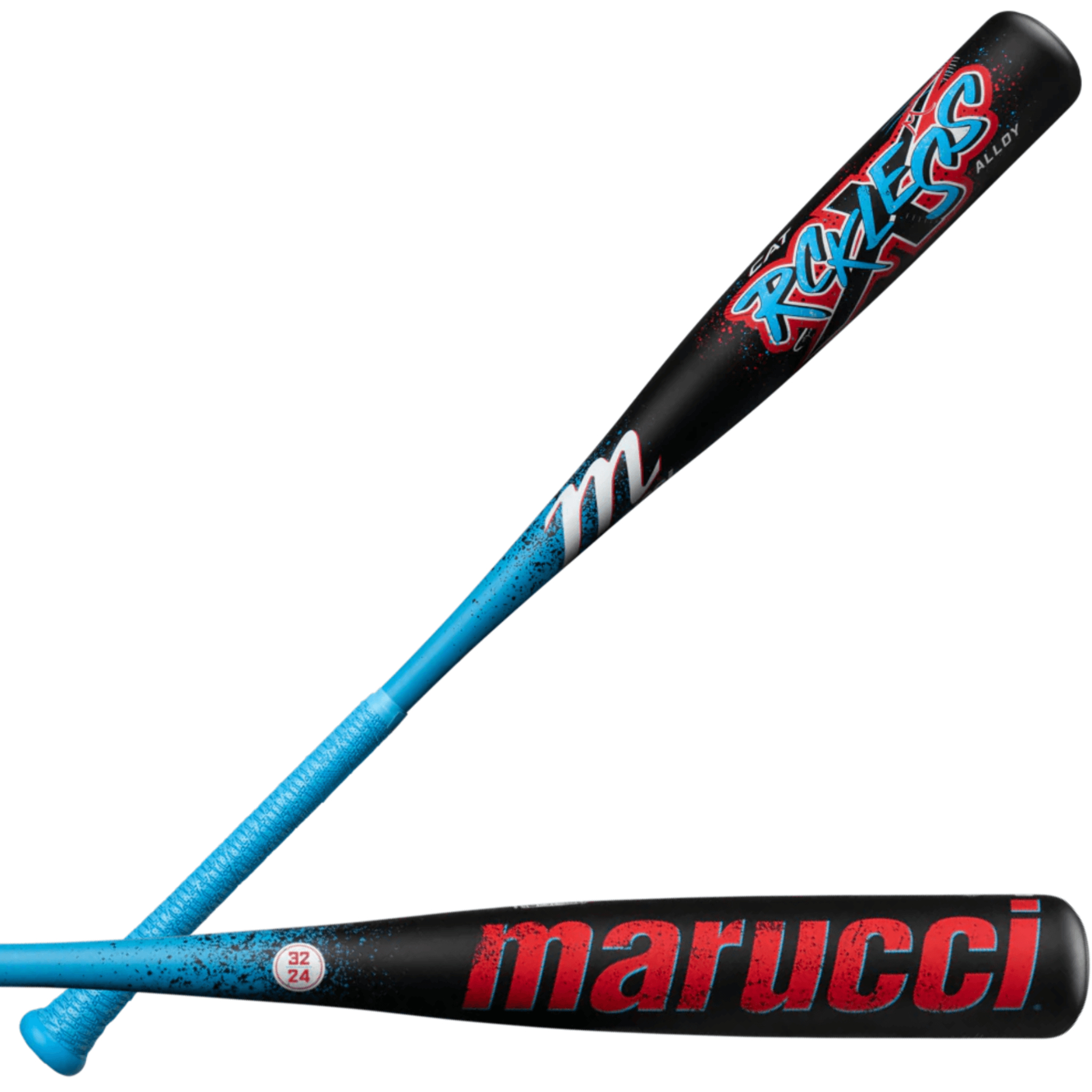 Marucci CAT X RCKLESS USSSA (-8) Baseball Bat full front and back views