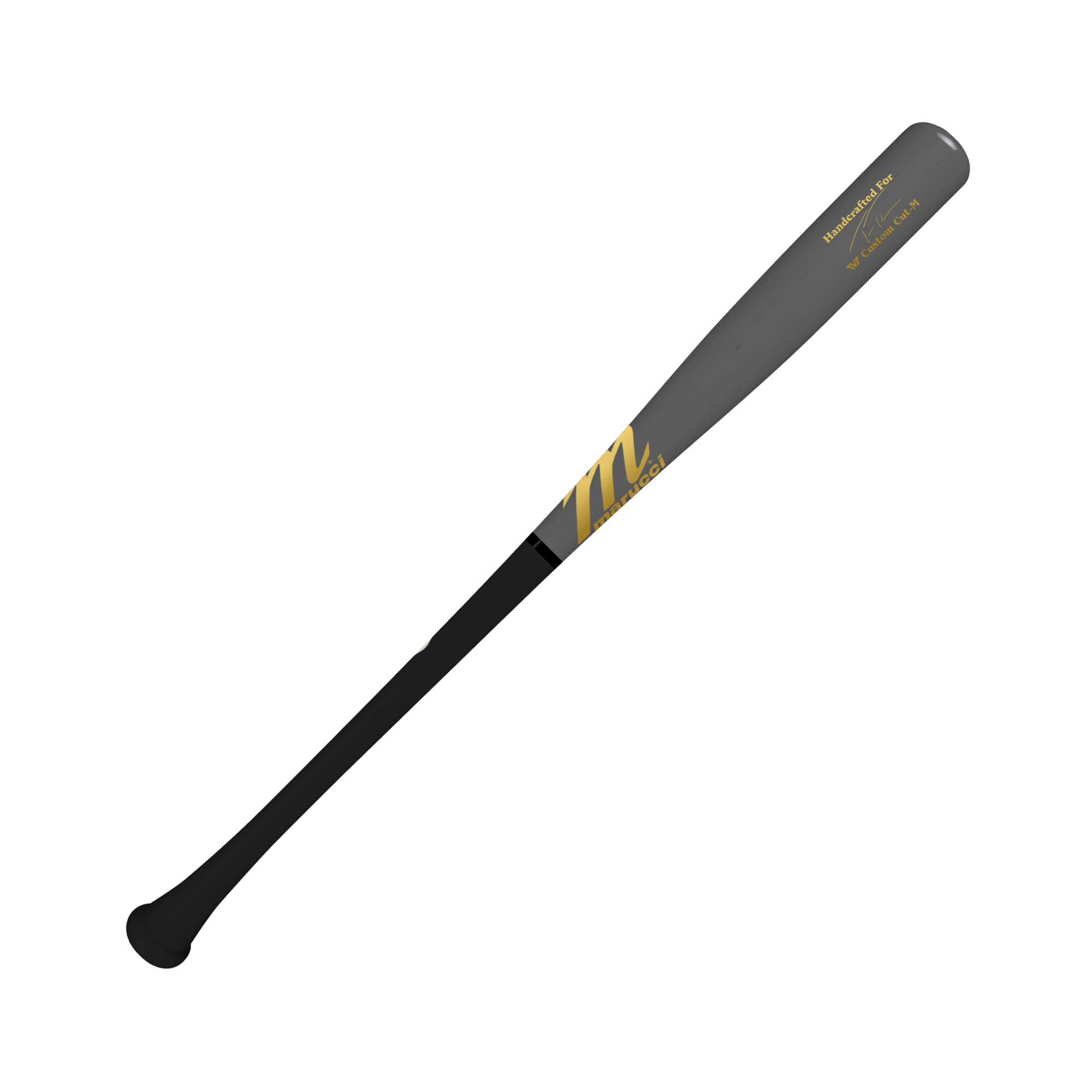 Marucci Tvt Pro Model Matte Black/Smoke baseball bat with tapered knob and thin handle.