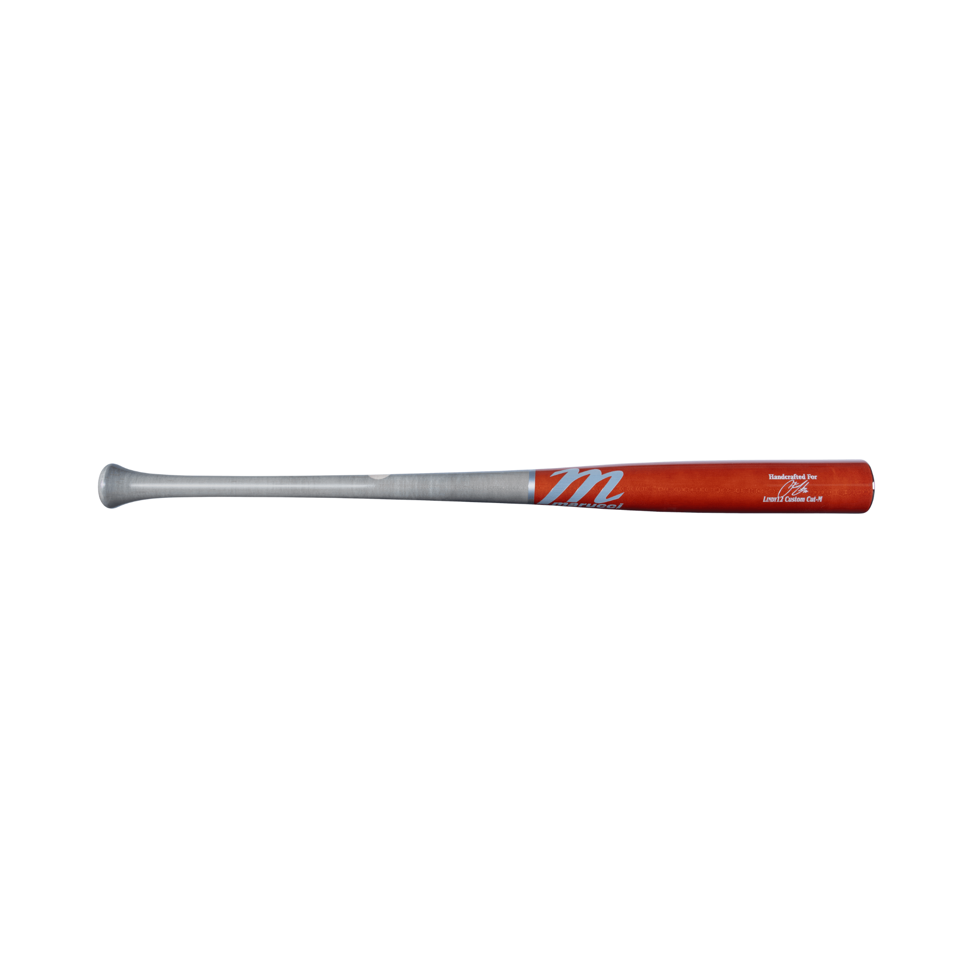 Marucci Lindy12 Pro Exclusive wood bat in smoke and burnt orange, designed for contact and power hitters.