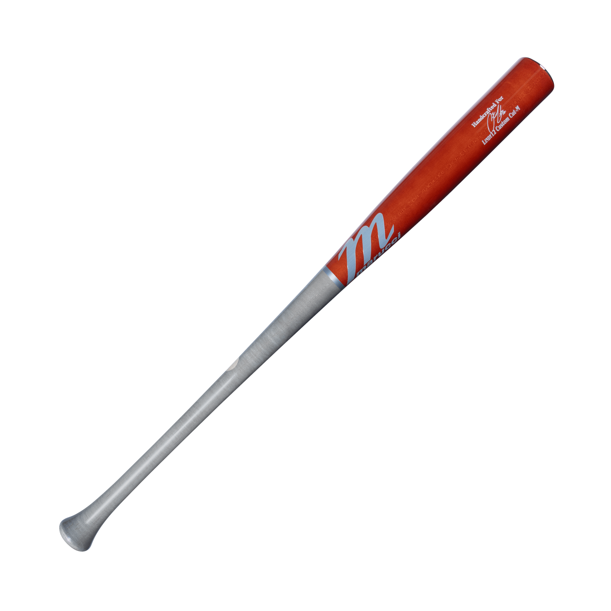 Marucci Lindy12 Pro Exclusive wood bat in smoke and burnt orange, designed for power and contact hitters.
