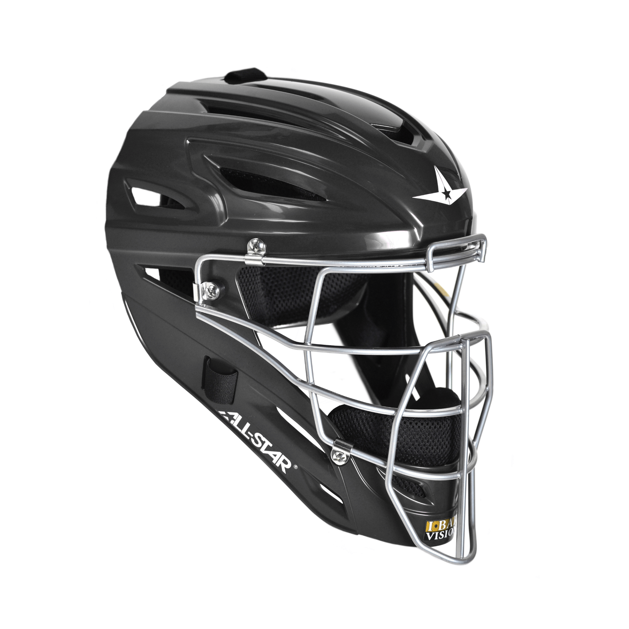 All-Star S7 AXIS helmet for ages 9-12 with I-BAR VISION steel cage and moisture-wicking mesh liner system.