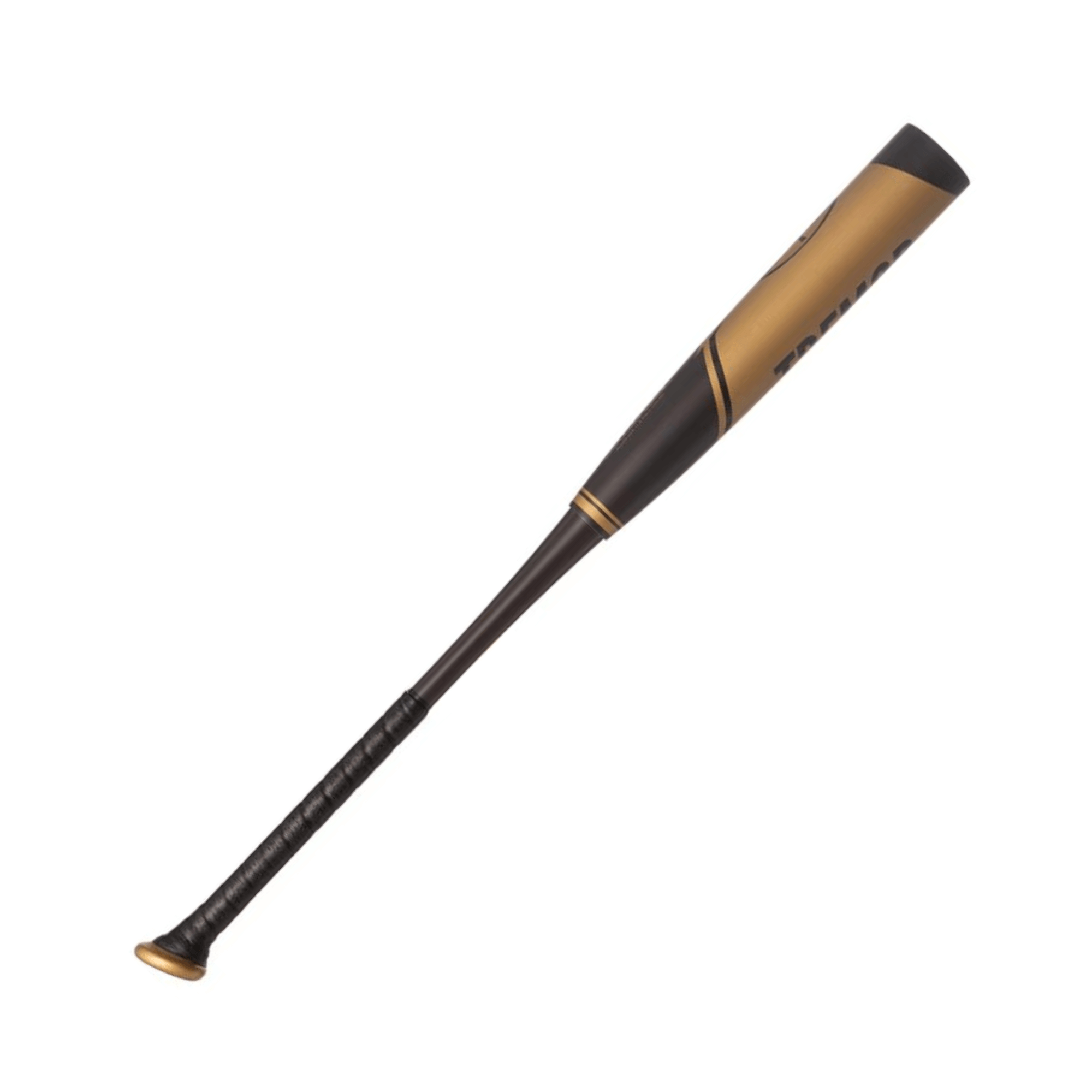 Dove Tail Bats The Tremor BBCOR metal bat in black and gold with ProXR technology and a black grip, available in multiple lengths.