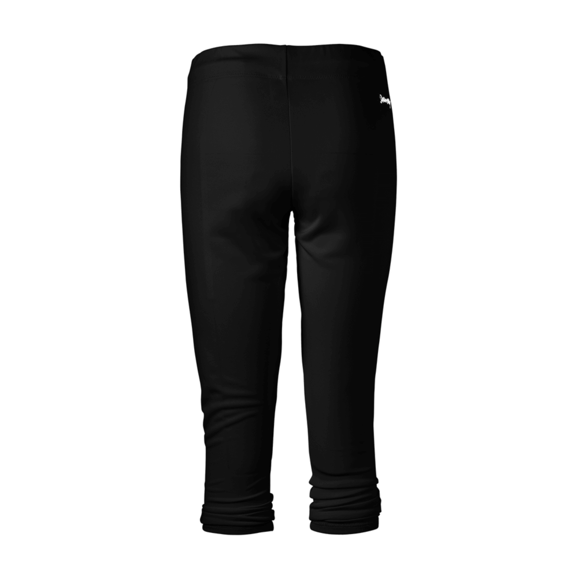 Intensity Women's Baseline Low Rise Pant in Black, showcasing the back view with elastic hem and embroidered logo.