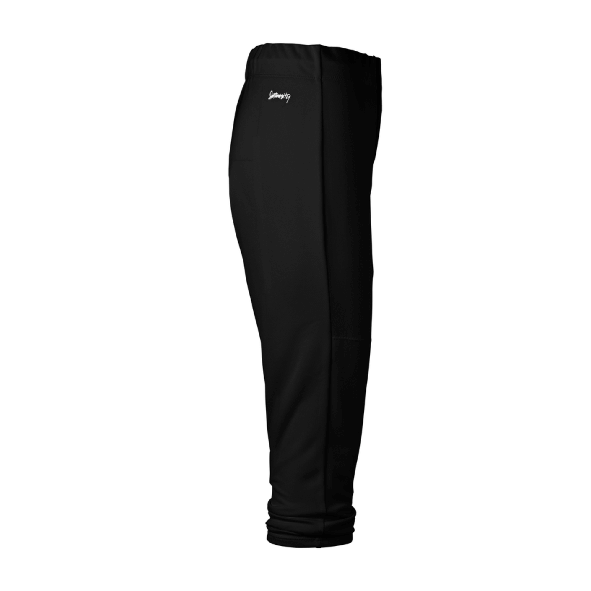 Intensity Women's Baseline Low Rise Pant in Black, featuring elastic waistband and durable double knit fabric.