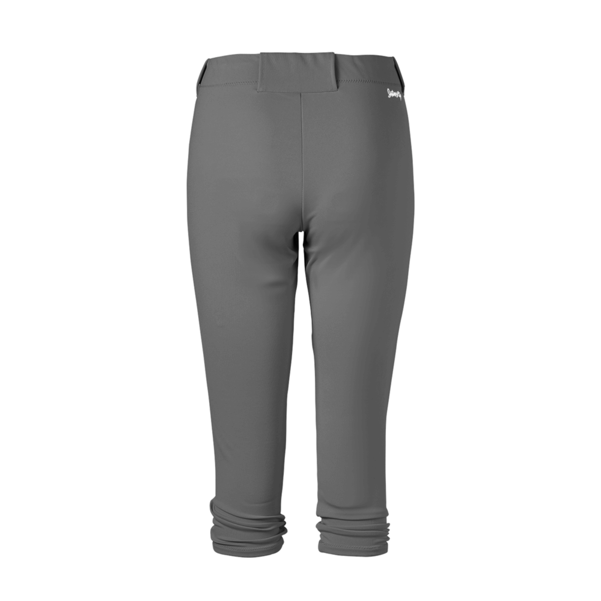 Back view of Intensity Woman Low Rise Pick Off Loop Pant in Gunmetal, featuring elastic hem and embroidered logo.