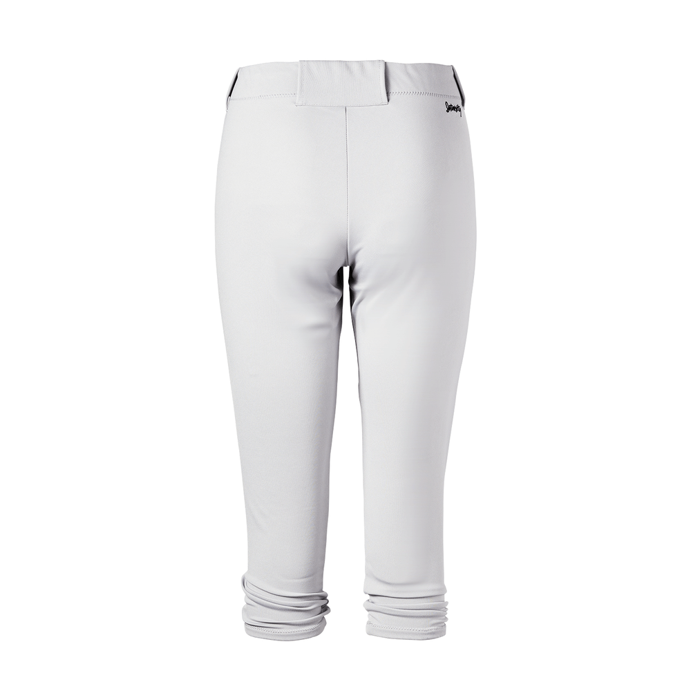 Back view of Intensity Woman Low Rise Pick Off Loop Pant in White, featuring a snug elastic hem and branded waistband.