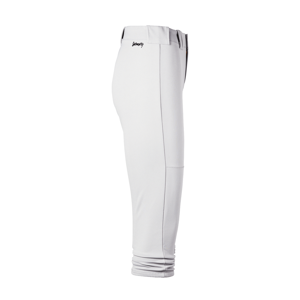 Intensity Woman Low Rise Pick Off Loop Pant in white, showcasing the side view with elastic hem and embroidered logo.