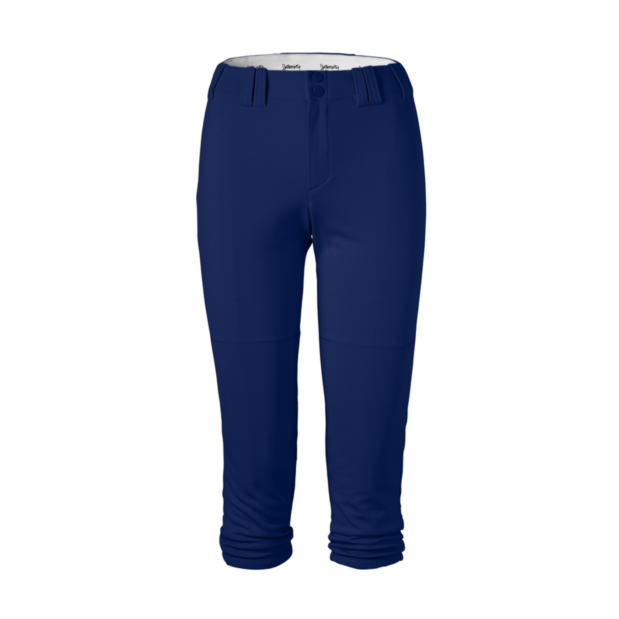 Intensity Woman Low Rise Pick Off Loop Pant in Navy, designed for comfort with elastic hem and moisture management features.