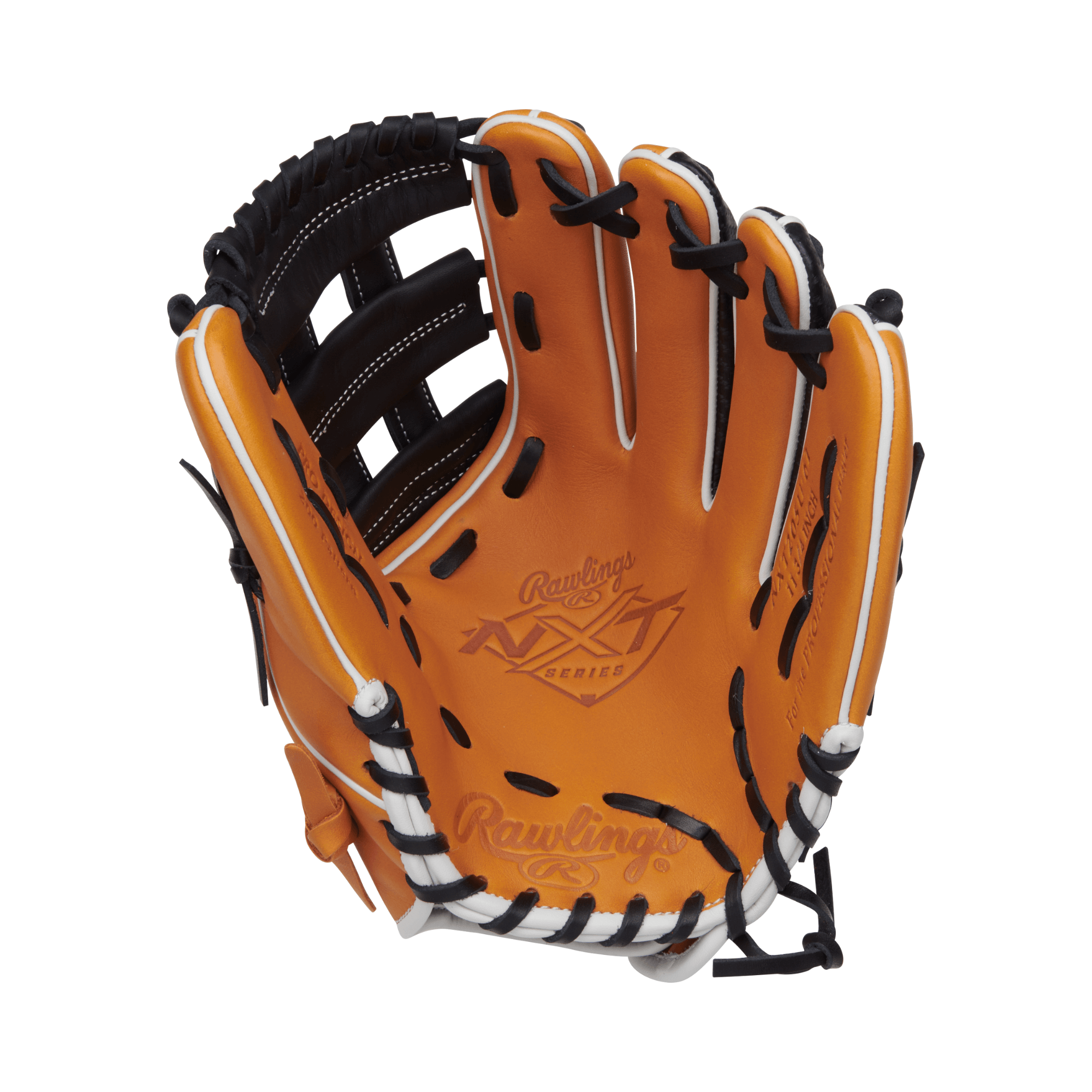Palm view of the 11.75'' Rawlings Infield Glove, emphasizing a conventional narrow fit for better maneuverability.