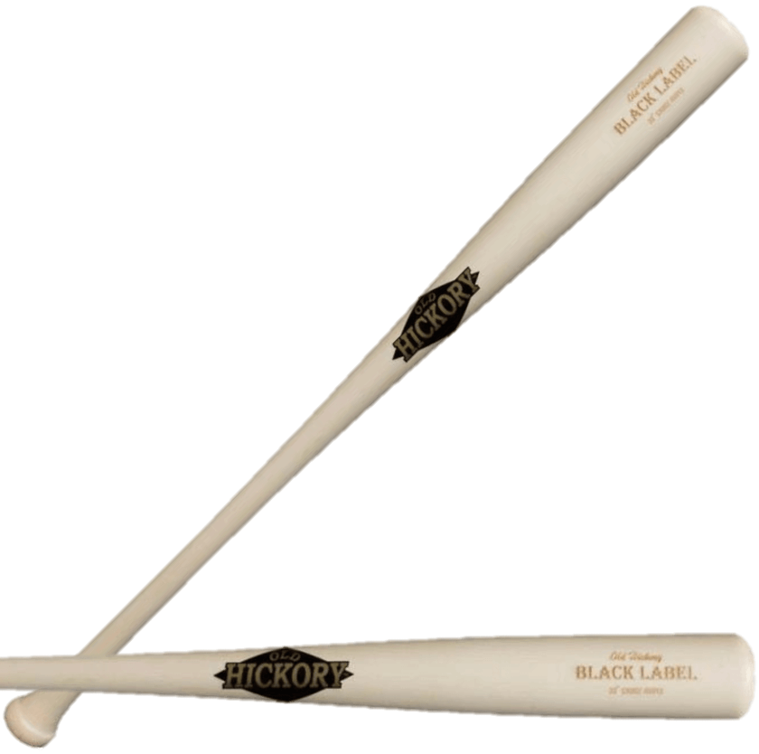 Old Hickory Black Label Matte wood bat showcasing quality design and large barrel for player performance.