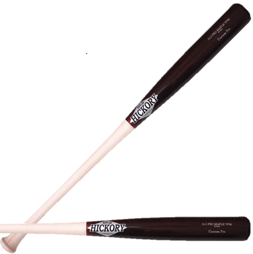 Old Hickory YP66 Pro Maple Cup Cherry/Natural baseball bat with medium barrel and handle, flared knob