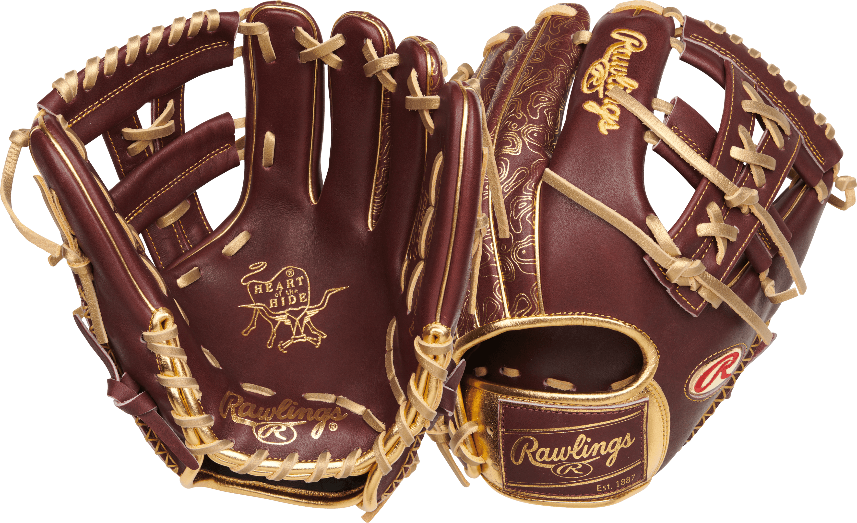 Rawlings Gold Glove Club RGGC Goldy 11.75-inch infield glove made from Heart of the Hide leather, featuring Split Single Post web.