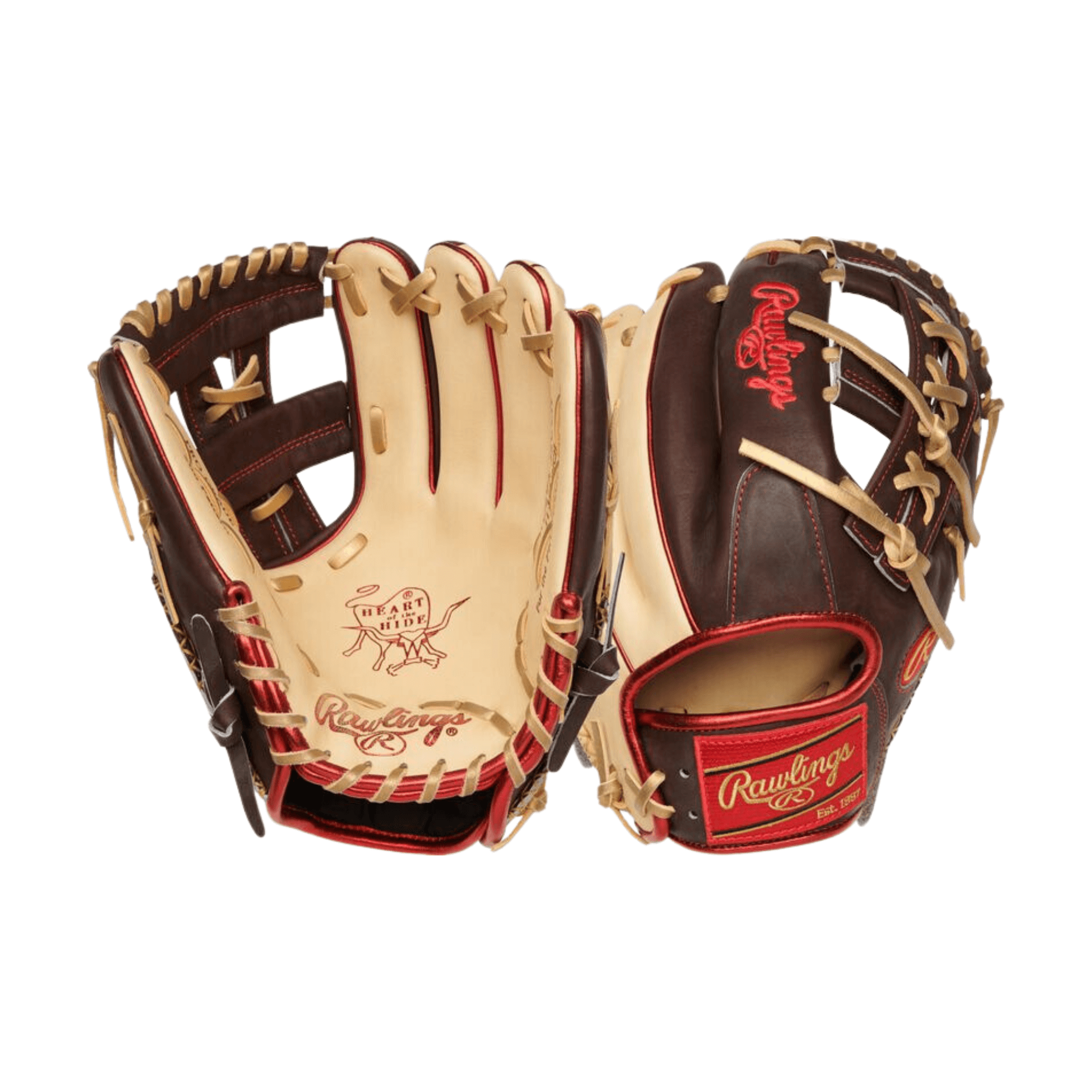 Rawlings ColorSync 7.0 11.75-inch infield glove brown, camel, gold, and red accents