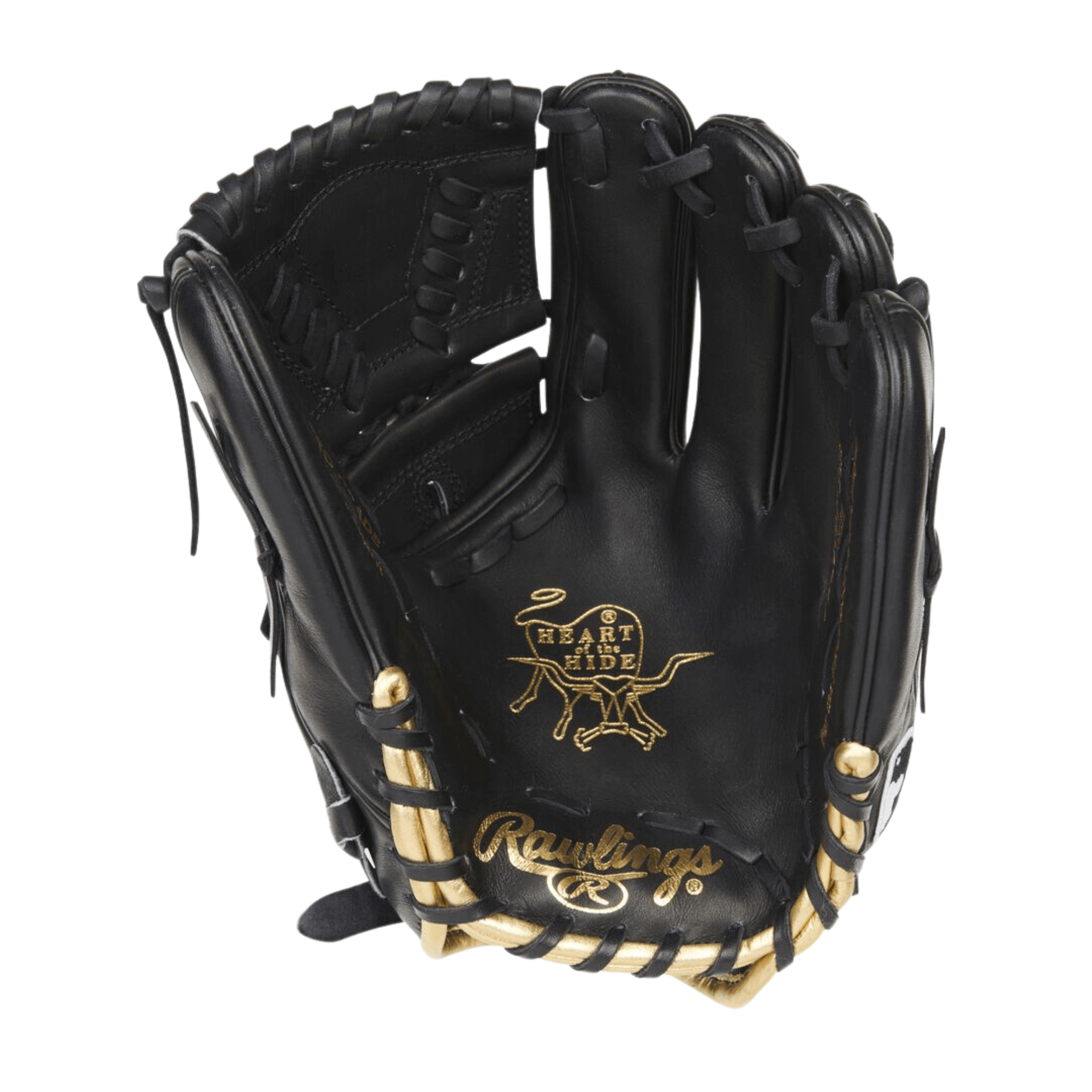 Rawlings Pro Label 7 Black Heart Of The Hide Infield/Pitchers Glove with gold accents