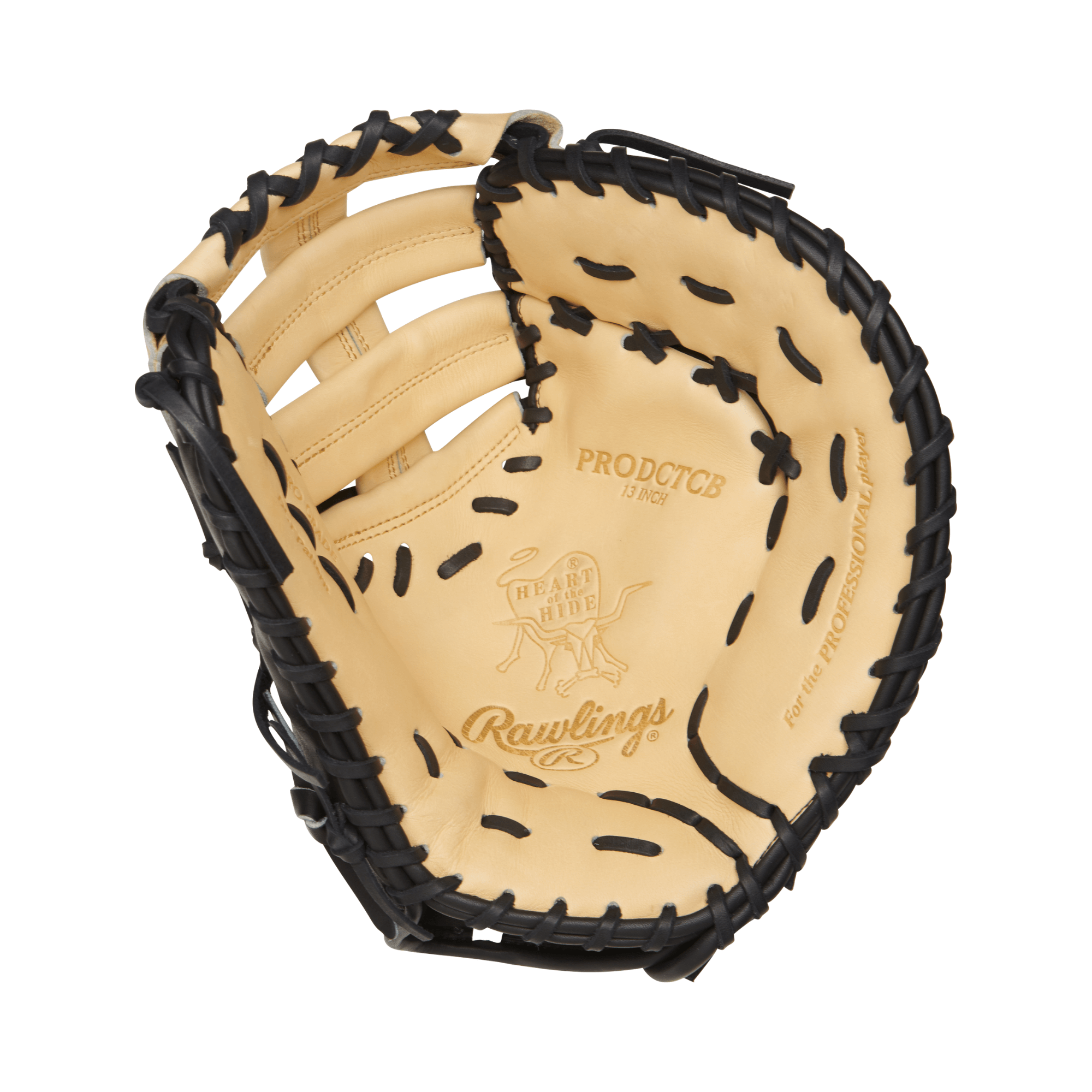 Rawlings Heart of the Hide 13-inch First Base Mitt in black and camel