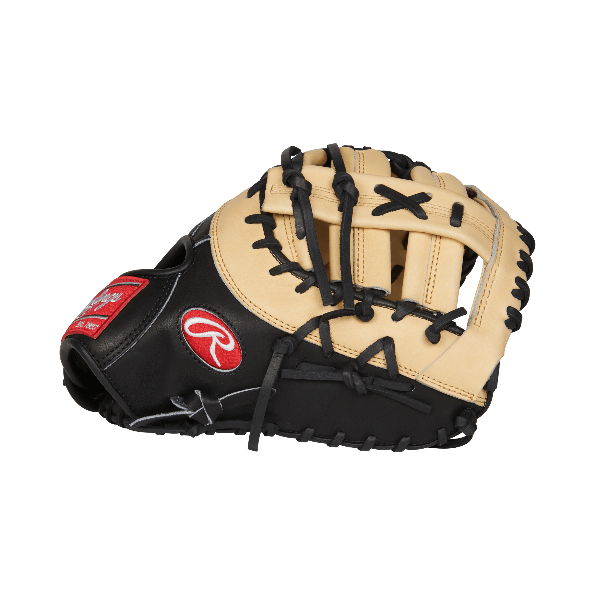 Rawlings Heart of the Hide 13-inch First Base Mitt in black and camel