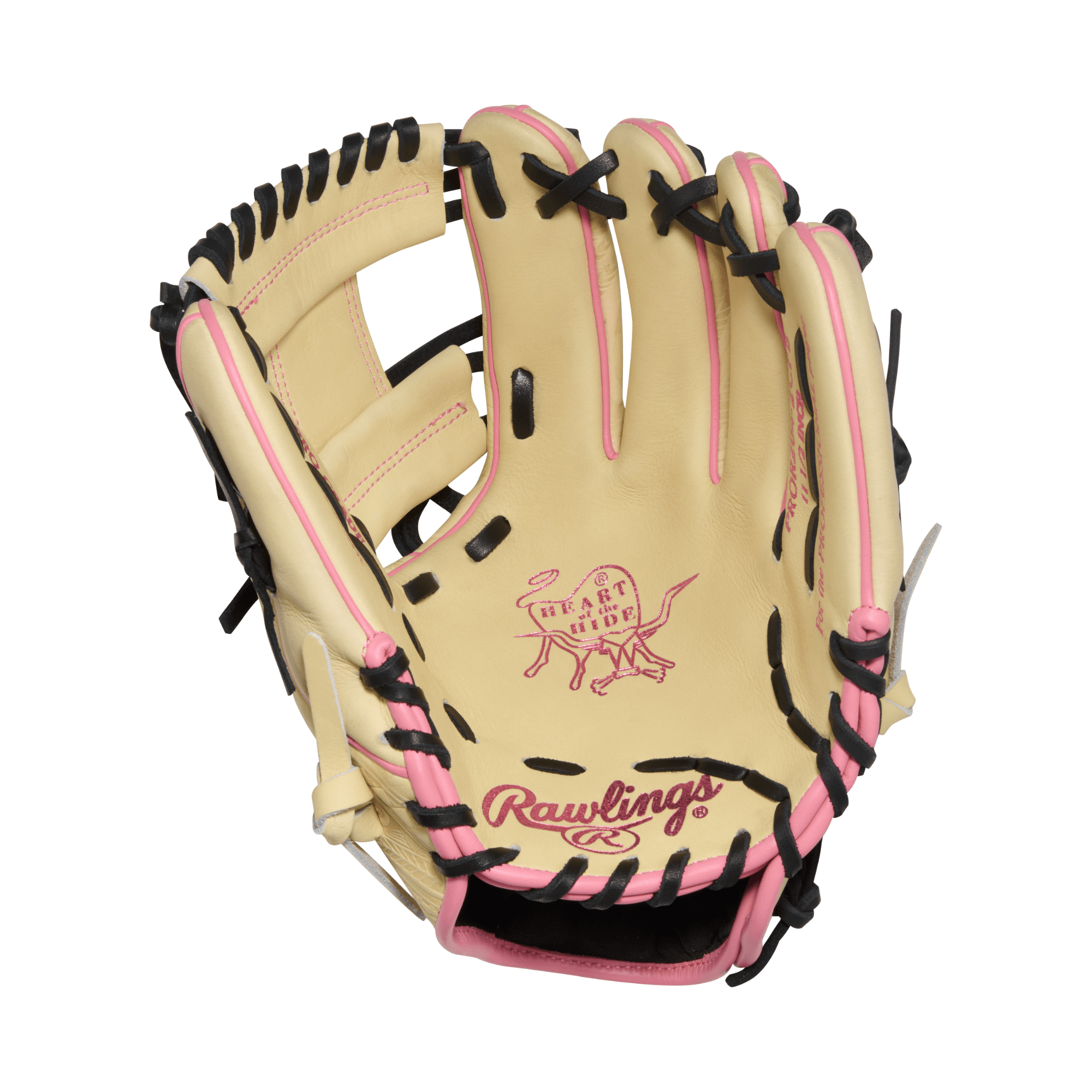 Palm view of Rawlings November 2025 Gold Glove Club RGGC (GOTM) PROR204-2CPB 11.5" Baseball Glove showcasing Heart of the Hide® leather.