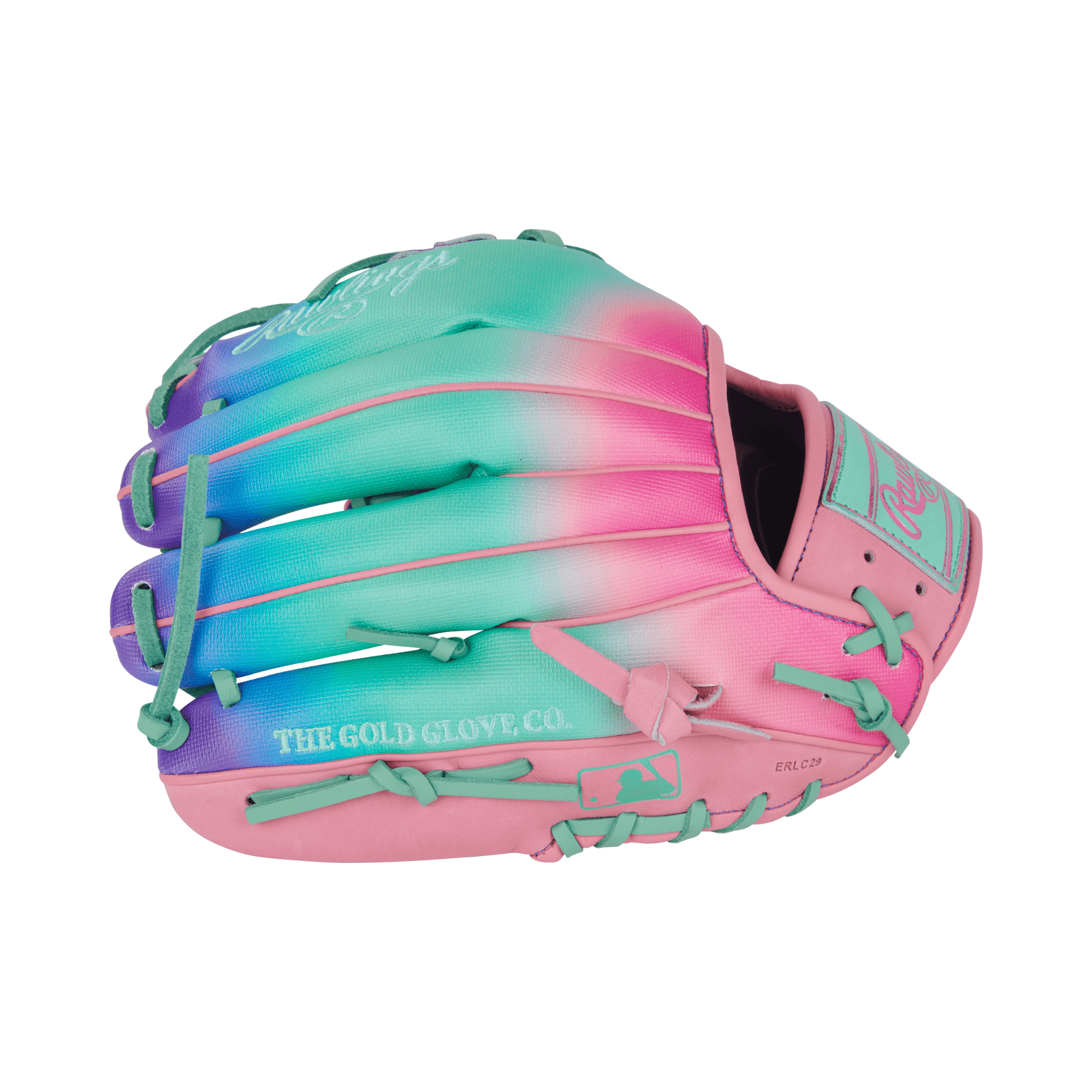 Detailed look at Rawlings Fun Burst Glove finger pattern.