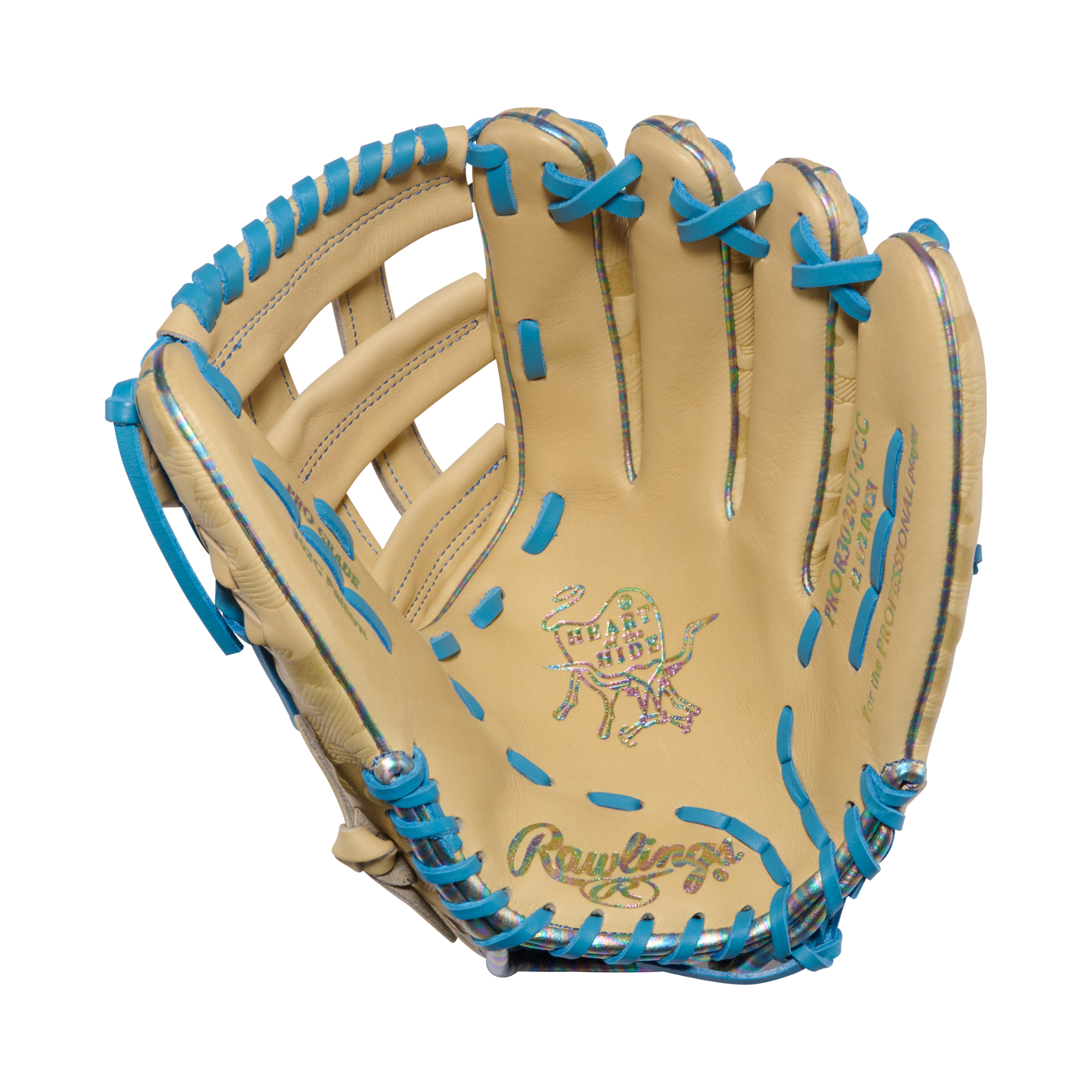 Rawlings Heart of the Hide Outfield Glove 12.5-Inch Pro H Web Mitt – Palm/Front View