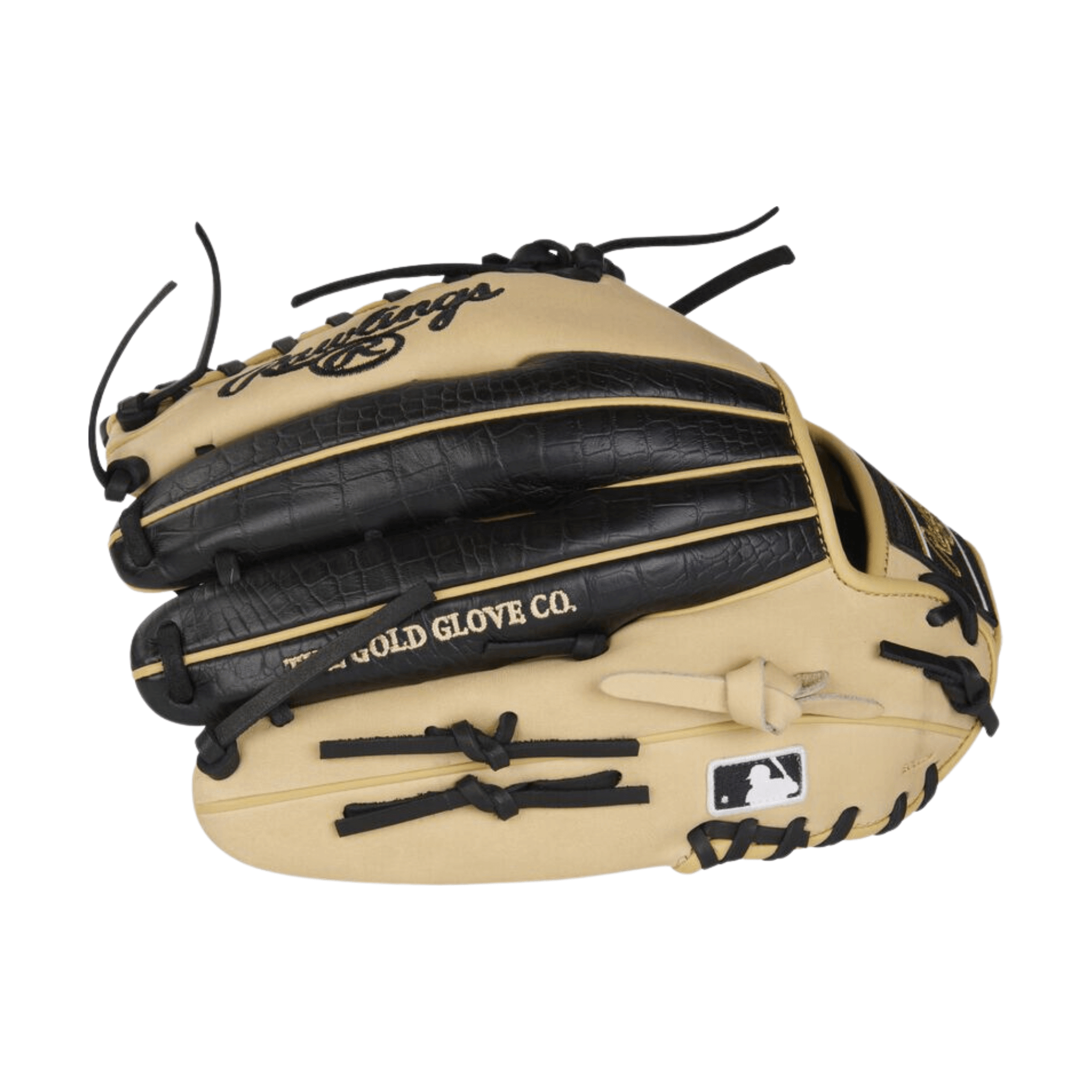 Rawlings Heart of the Hide Trap-Eze glove 12.75 inches, designed for outfield play with iconic black and tan leather.