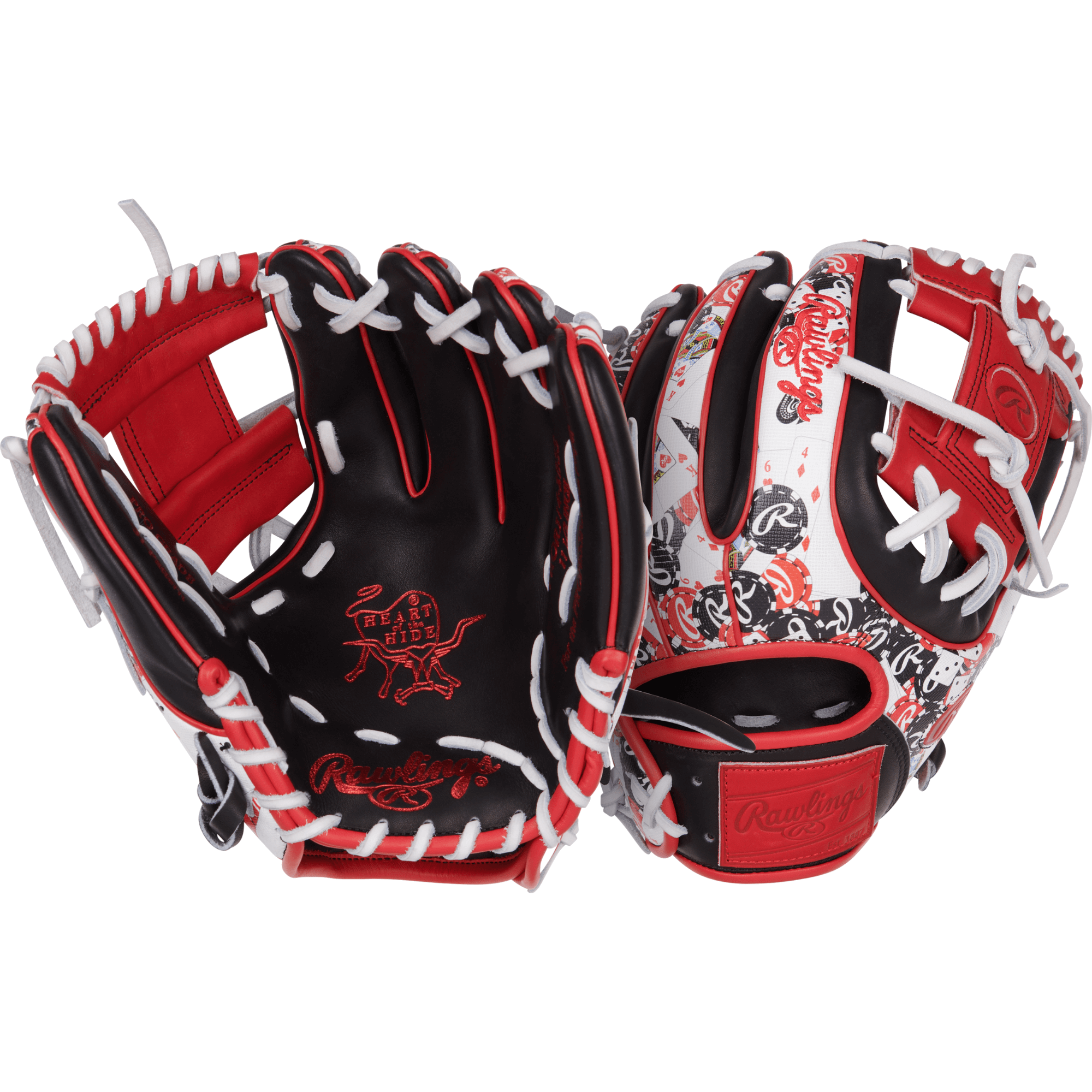 Rawlings Heart of the Hide Color Sync 9.0 Infield Glove 11.5", black/red design for infield performance.