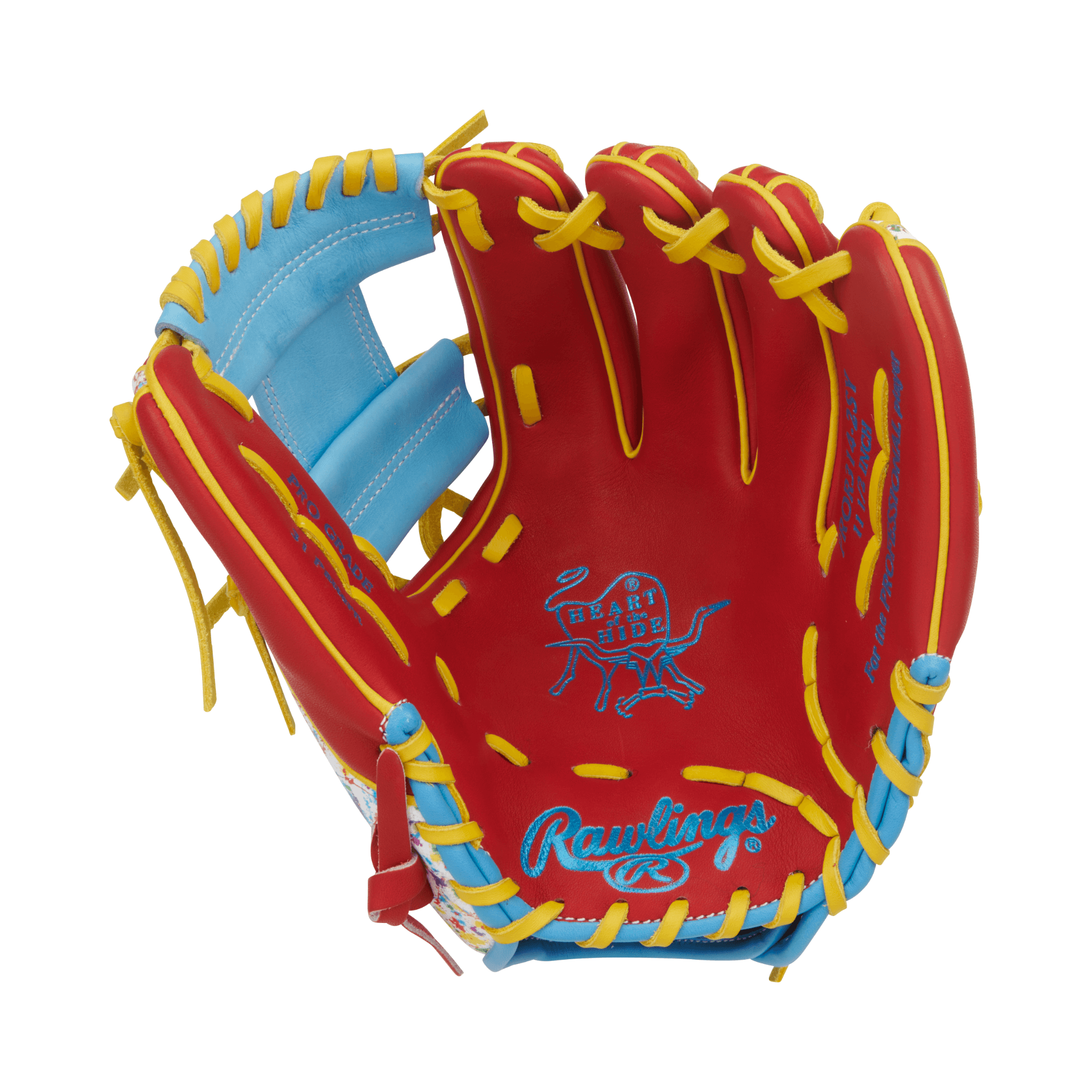 Rawlings Heart of the Hide Series Infield Baseball Glove 11.5" Scarlet/Splatter