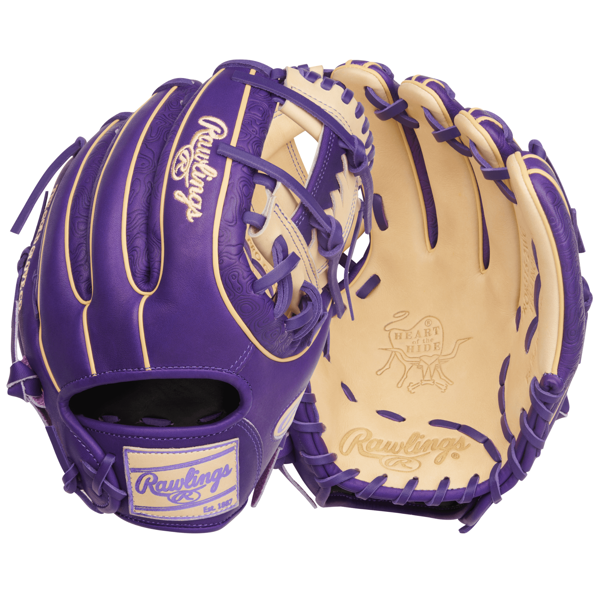 Rawlings Heart of the Hide Series Camel/Purple 11.75"