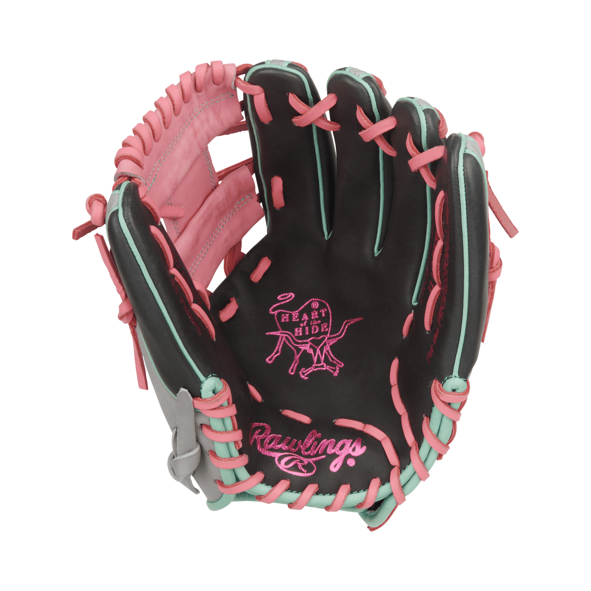 Palm view of Rawlings HOH 11.5" Infield Glove with durable steerhide leather and bold color